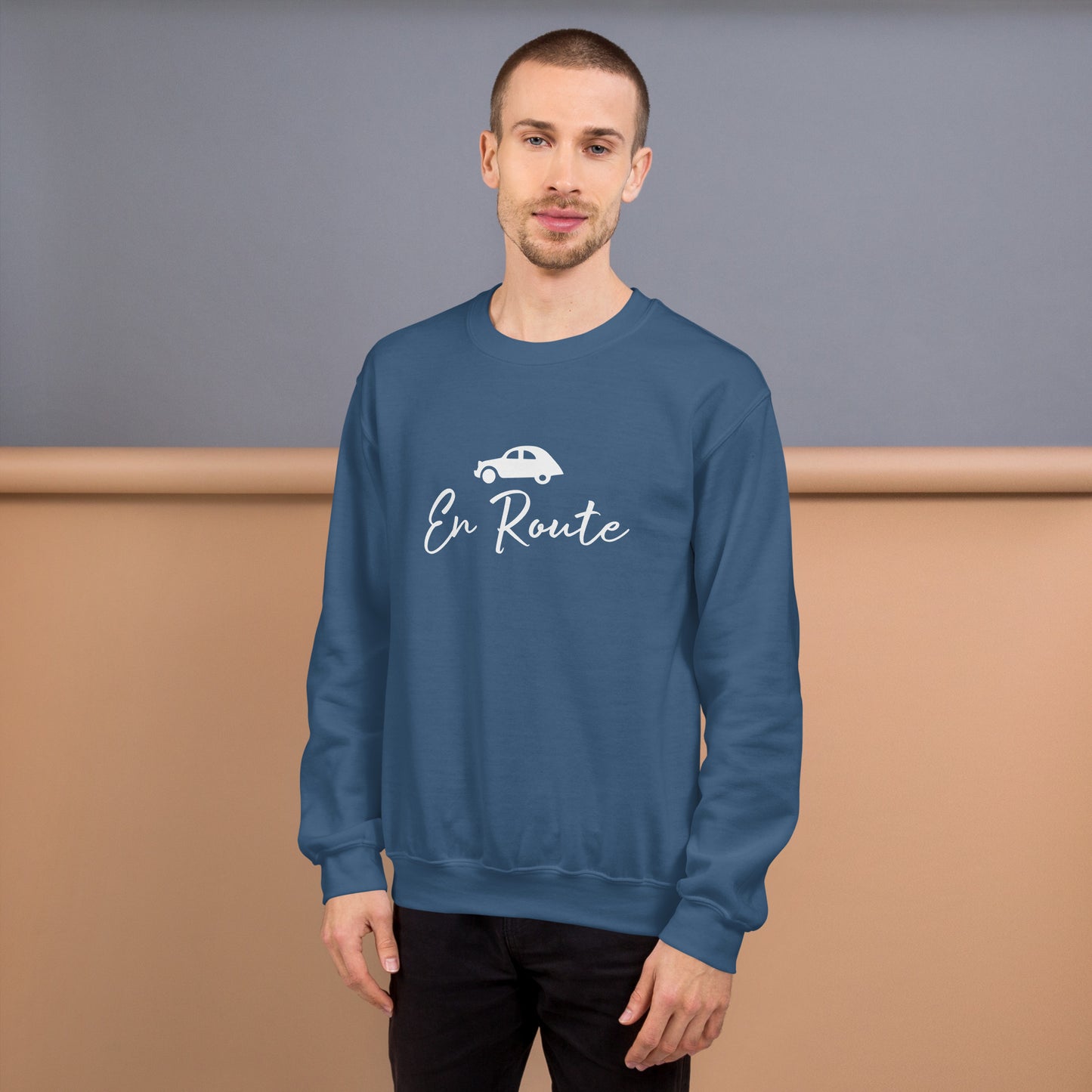 En Route Citroën 2cv Sweatshirt Uniseks - Zwart, Navy of Indigo