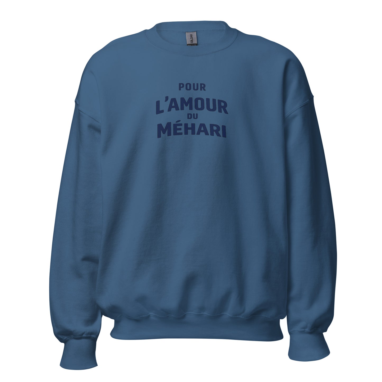 Sweat-shirt « Pour L’Amour du Méhari » – Col rond unisexe avec impression typographique épurée