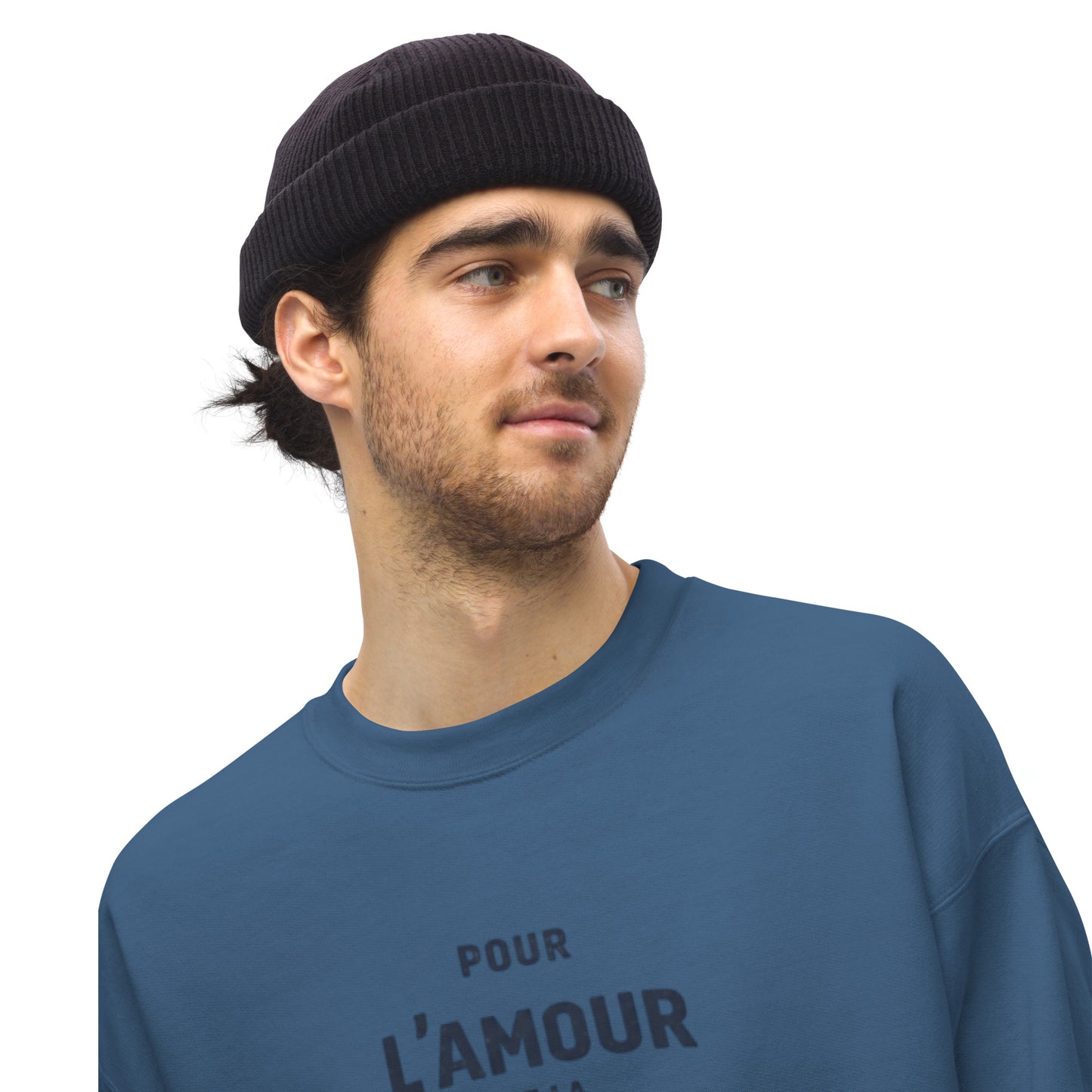 Sweat-shirt Citroën 2CV Fourgonnette « Pour L’Amour de la Fourgonnette » – Col Rond Unisexe avec Imprimé Typographique