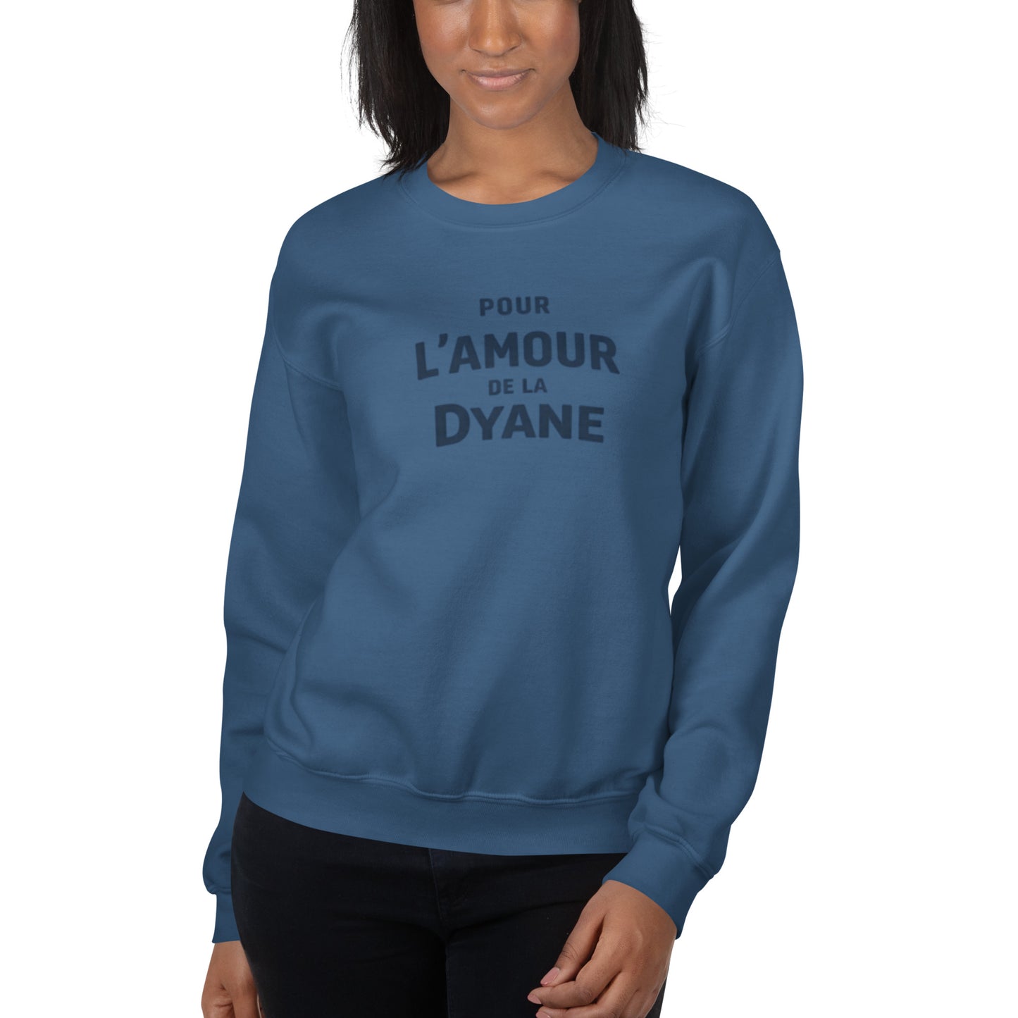 Sweat-shirt Citroën Dyane « Pour L’Amour de la Dyane » – Col rond unisexe avec motif typographique