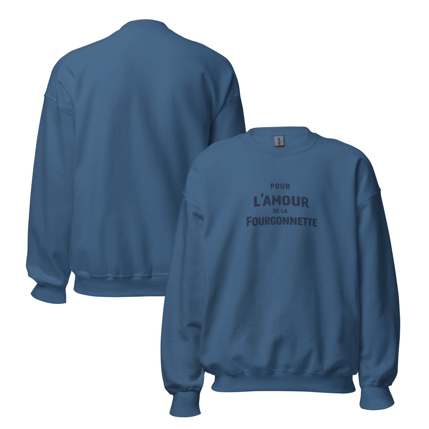 Sweat-shirt Citroën 2CV Fourgonnette « Pour L’Amour de la Fourgonnette » – Col Rond Unisexe avec Imprimé Typographique