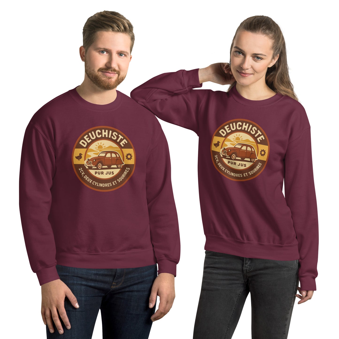 Sweater “Deuchiste Pur Jus” – Warme vibes, koel design