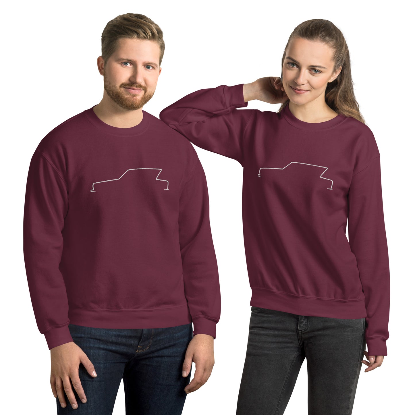 Silhouette Sweatshirt – Citroën Ami 6 Lijnkunst | Minimalistisch, Tijdloos & Warm