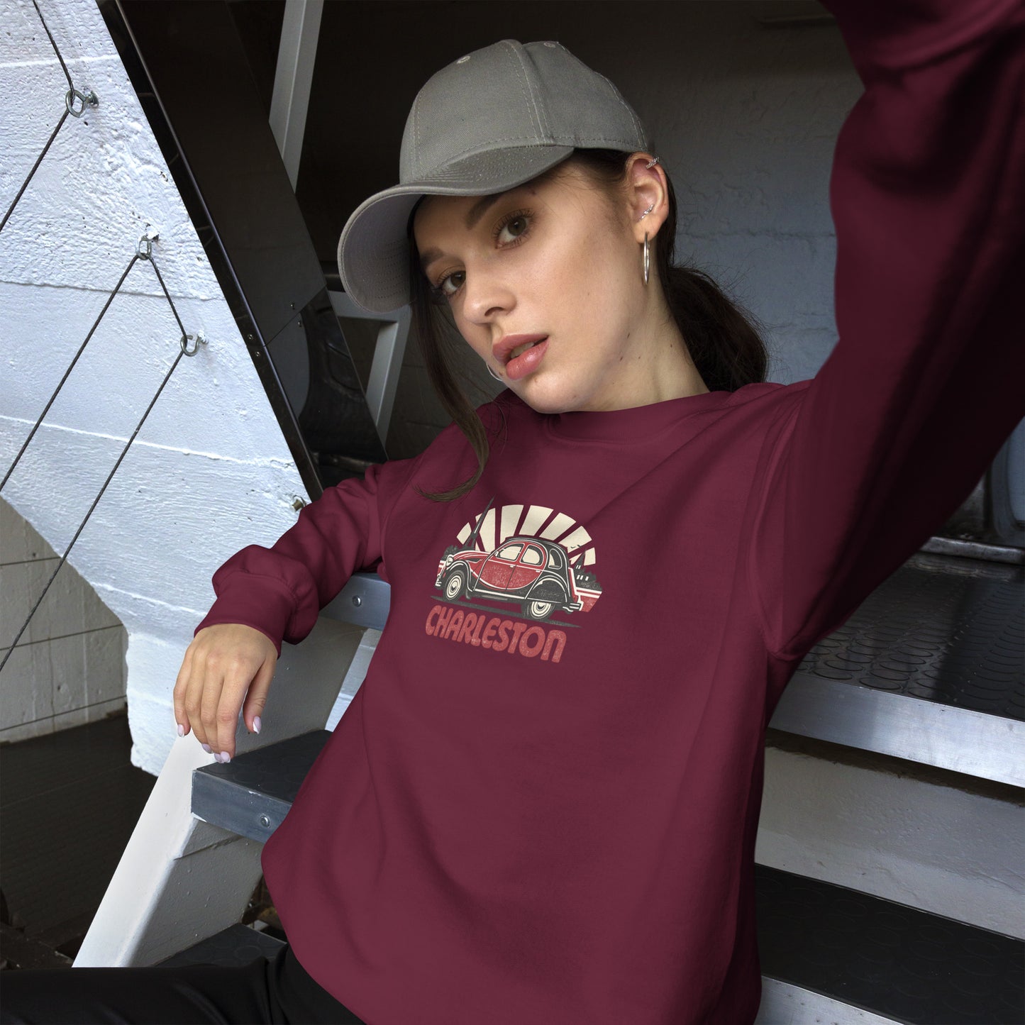 Sweat-shirt Citroën 2CV Charleston – Illustration rétro parisienne | Collection spéciale