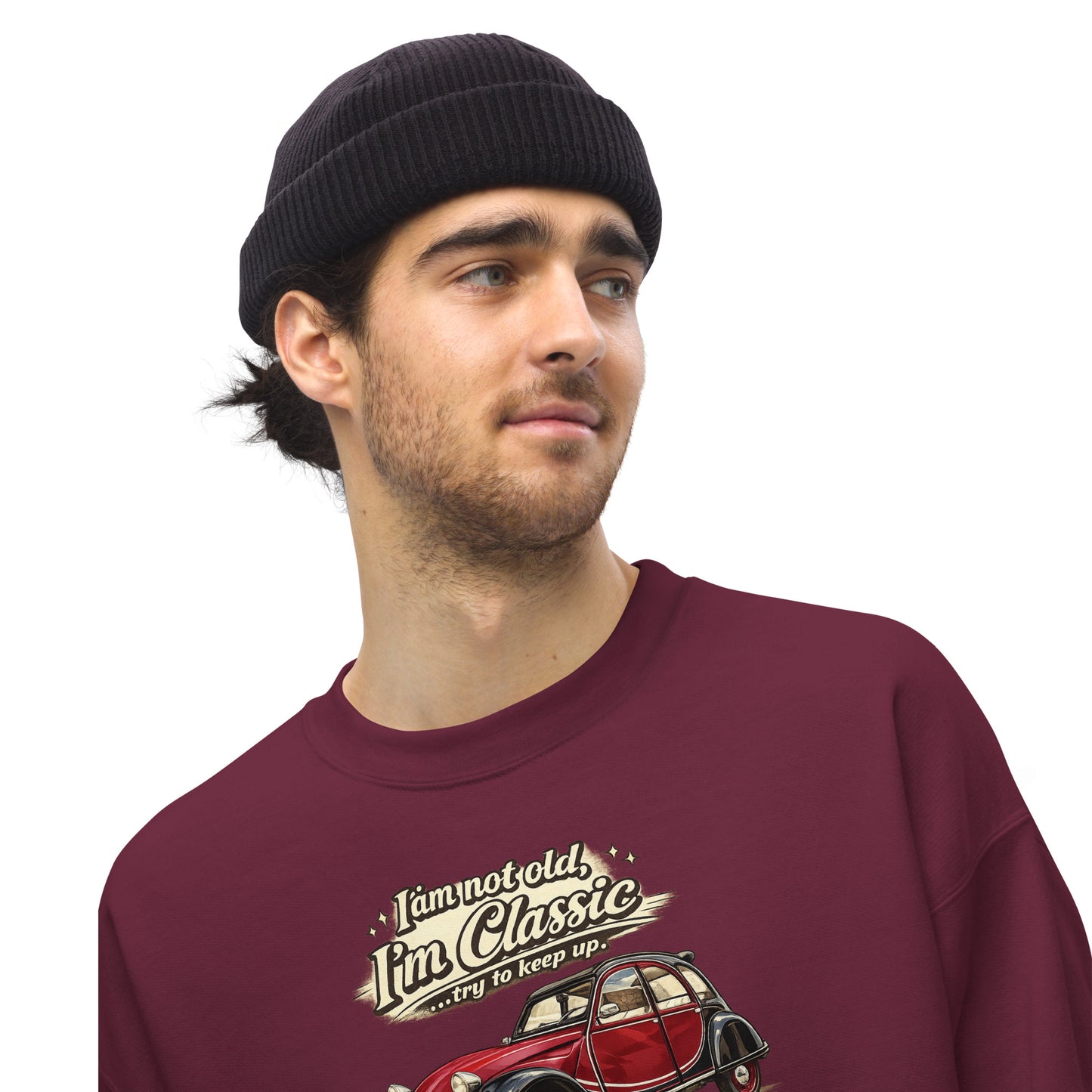 Classic Collection Sweatshirt – Citroën 2CV Charleston Illustration | “I'm not old, I'm classic”