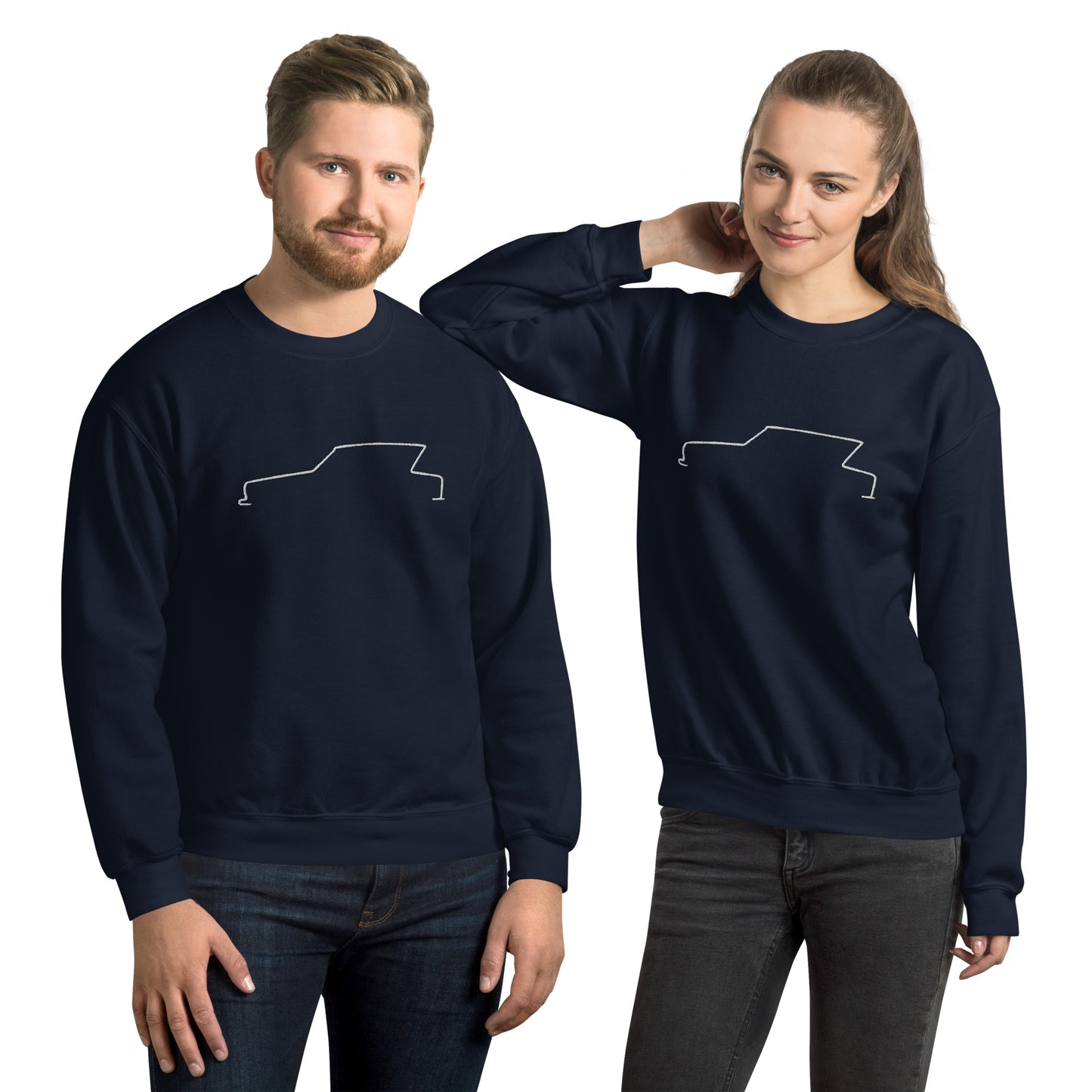 Silhouette Sweatshirt – Citroën Ami 6 Lijnkunst | Minimalistisch, Tijdloos & Warm