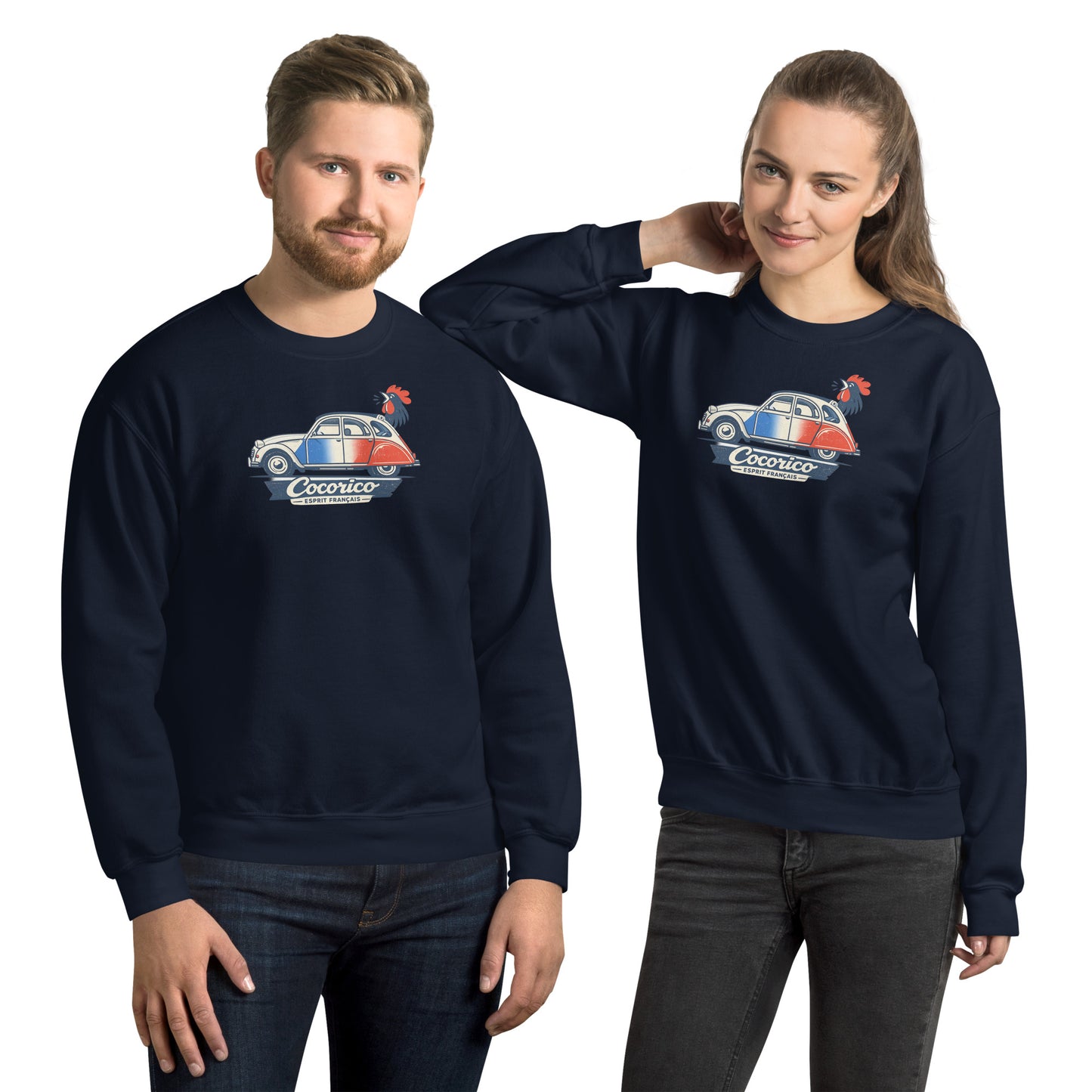 Sweat-shirt Citroën 2CV Cocorico – Illustration bleu-blanc-rouge | Collection spéciale
