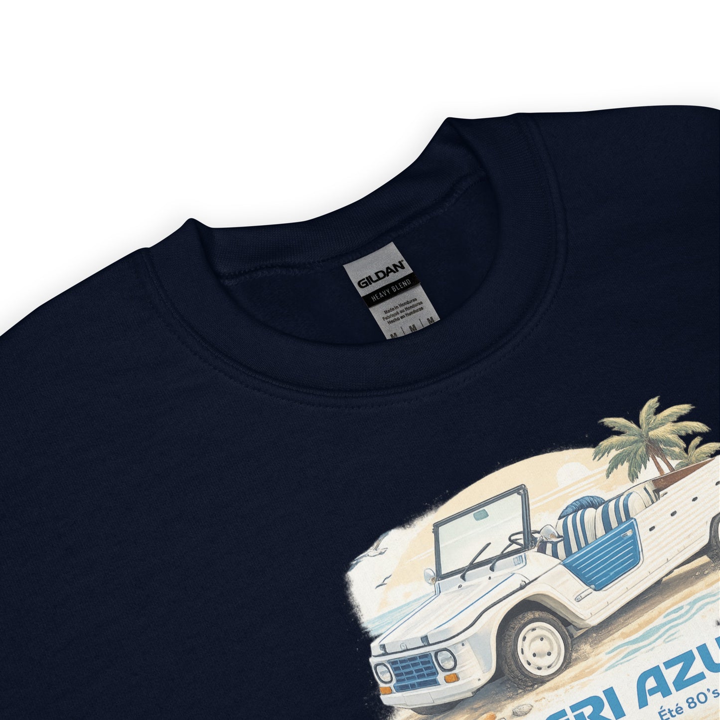 Méhari Azur Sweatshirt – Iconische Strandillustratie | Specials Collectie