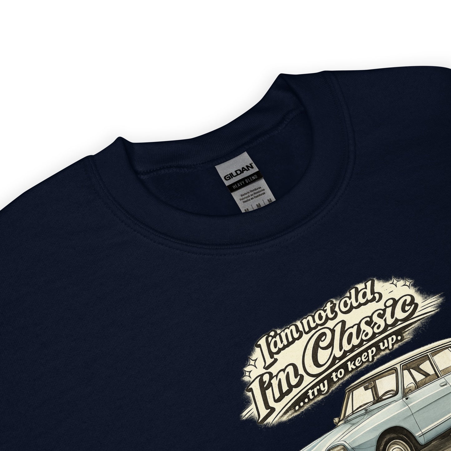 Classic Collectie Sweatshirt – Citroën Ami 8 Vintage Illustratie | “I’m not old, I’m Classic”