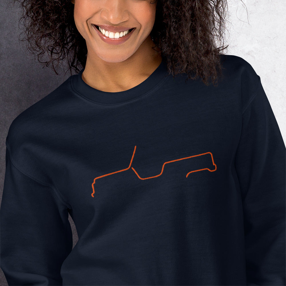 Silhouette Sweatshirt – Citroën Méhari Lijnkunst | Minimalistisch, Stijlvol & Warm