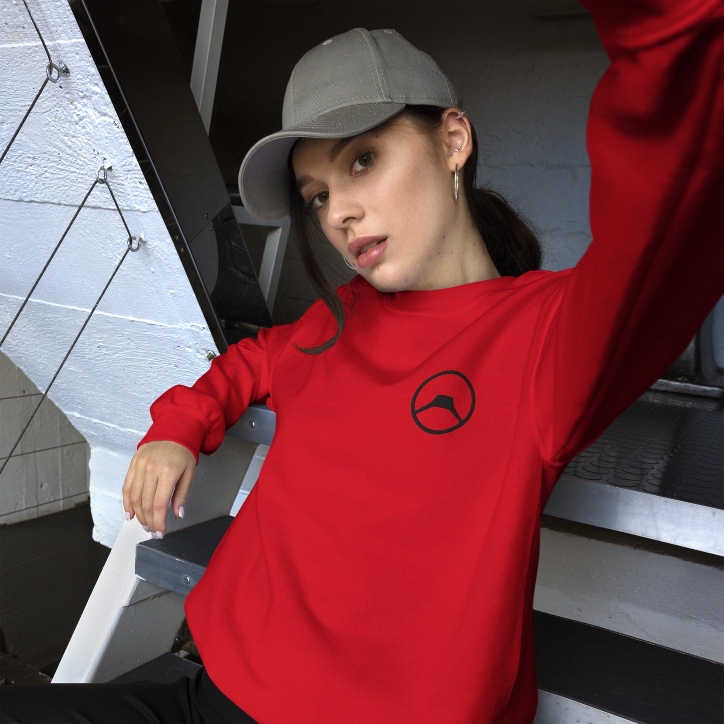 Unisex Sweatshirt with Embroidered Citroën A-type Steering Wheel – Warm & Timeless Design