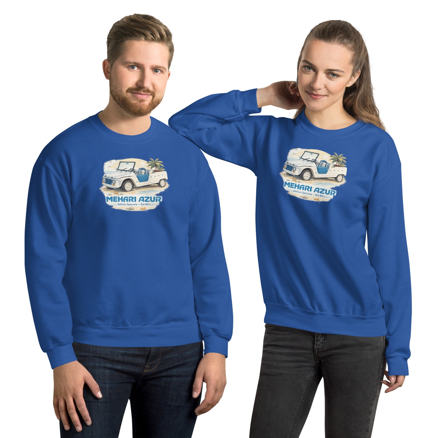 Méhari Azur Sweatshirt – Iconische Strandillustratie | Specials Collectie