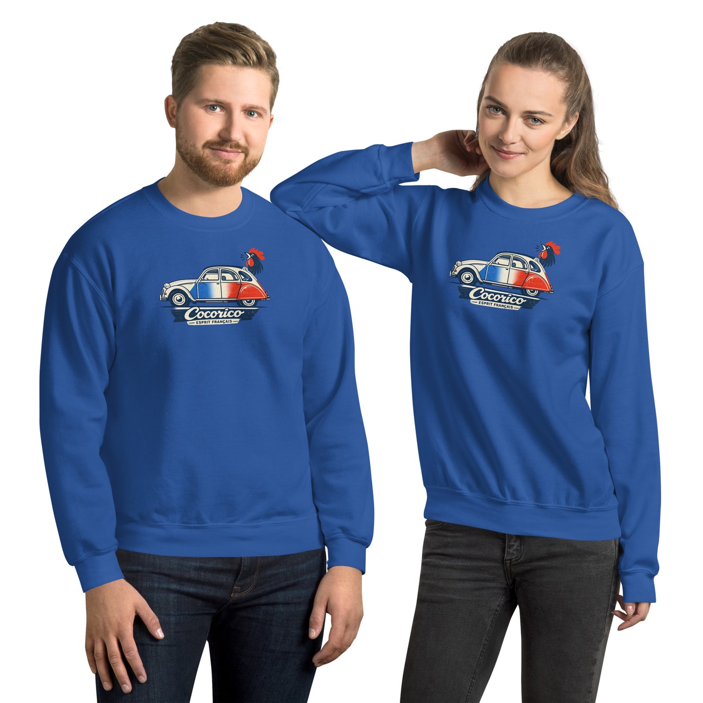 Sweat-shirt Citroën 2CV Cocorico – Illustration bleu-blanc-rouge | Collection spéciale