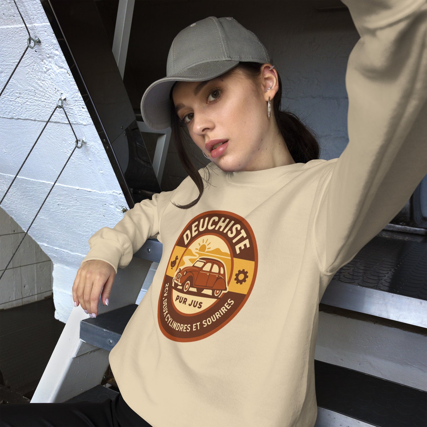 Sweater “Deuchiste Pur Jus” – Warme vibes, koel design