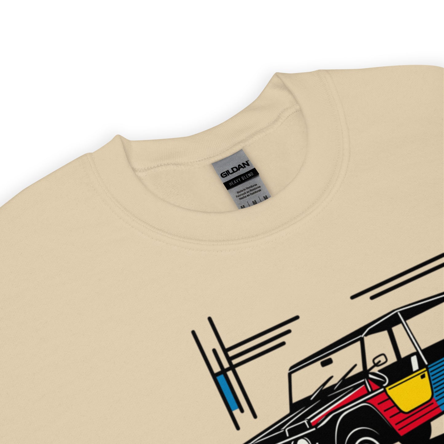 Mondriaan Sweatshirt – Citroën Méhari | Warm, Speels & Tijdloos Design