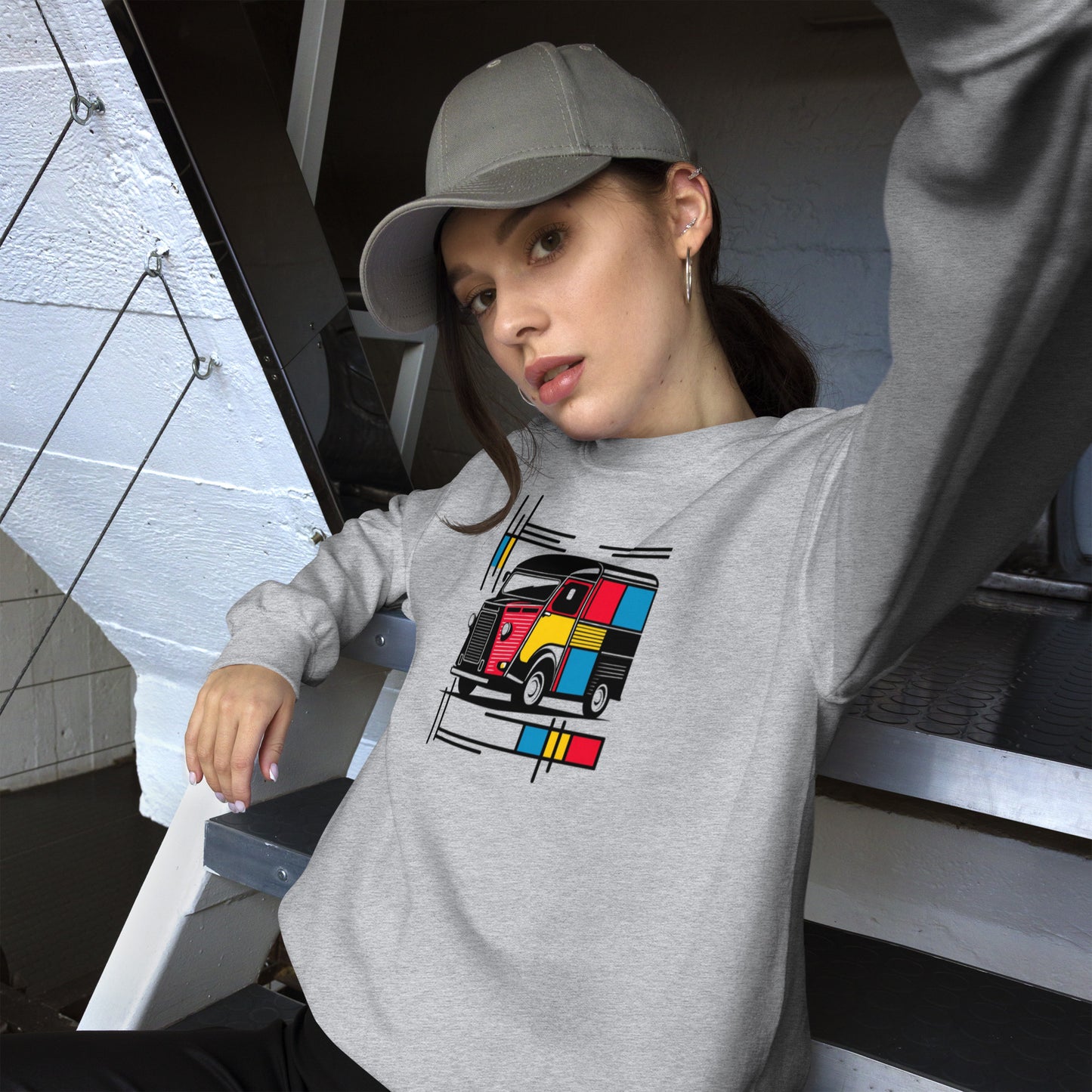 Mondrian Collection Sweatshirt – Warm sweater with a playful vintage bus