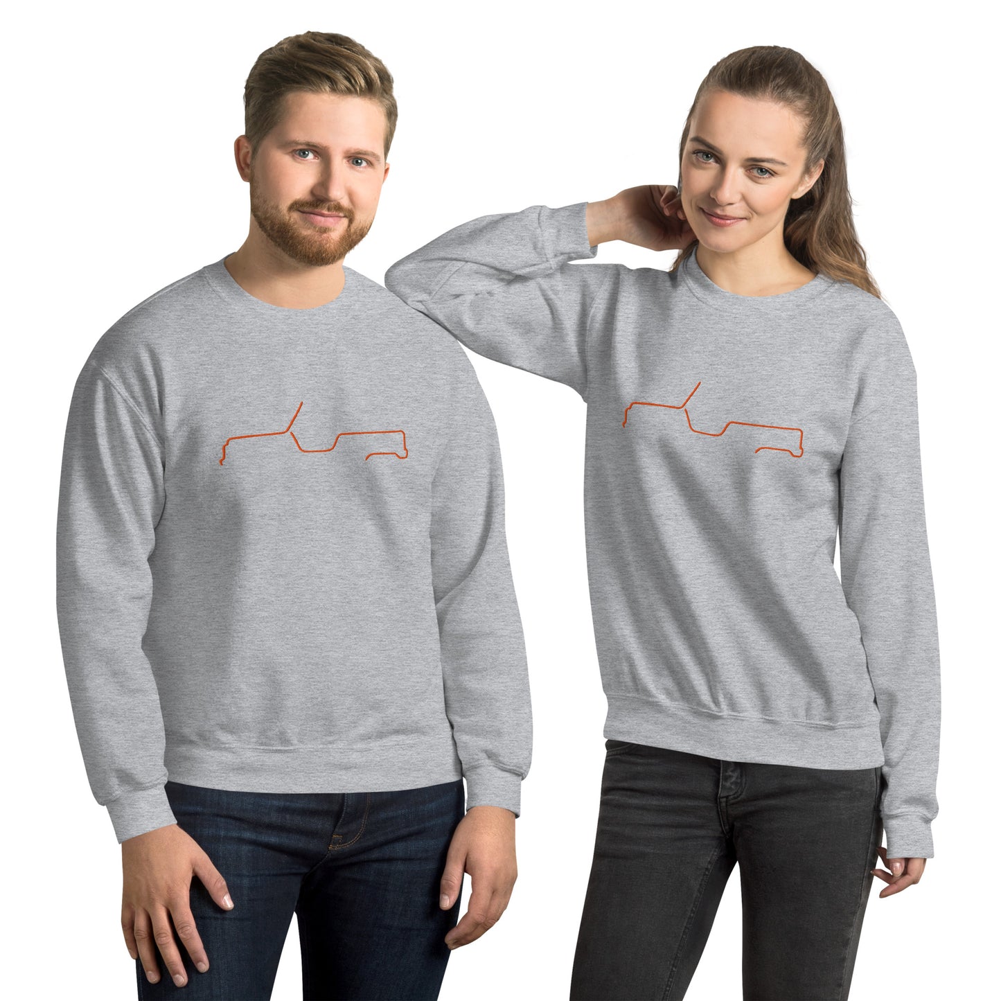 Silhouette Sweatshirt – Citroën Méhari Lijnkunst | Minimalistisch, Stijlvol & Warm