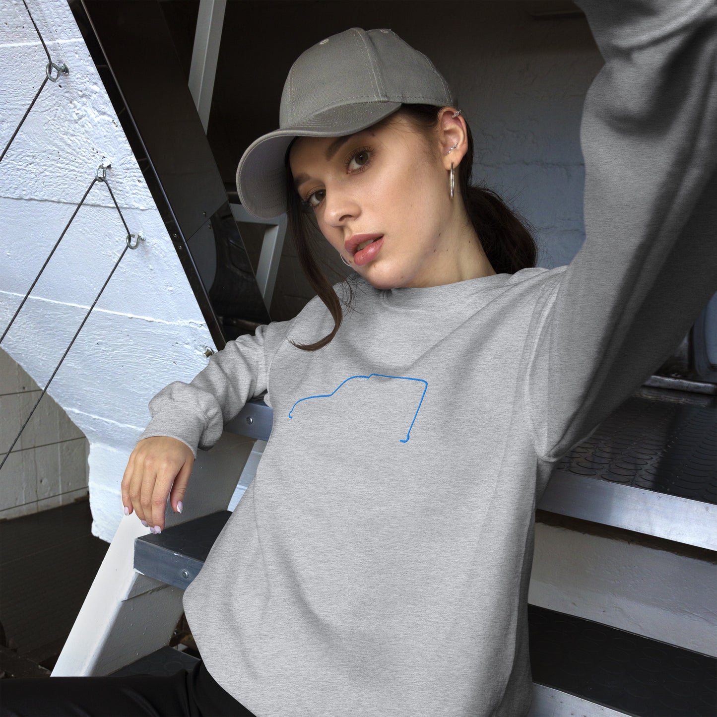 Silhouette Sweatshirt – Citroën Acadiane Lijnkunst | Minimalistisch, Stijlvol & Warm