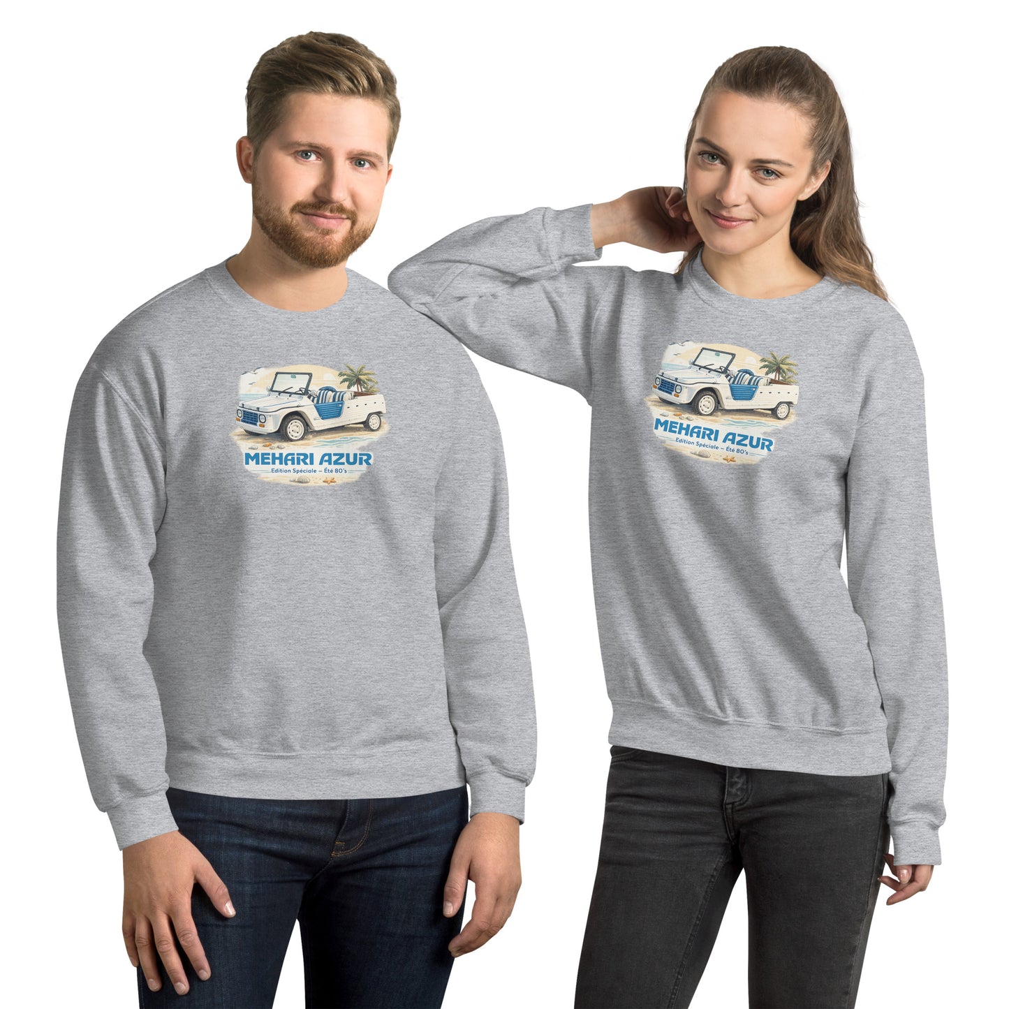 Méhari Azur Sweatshirt – Iconische Strandillustratie | Specials Collectie