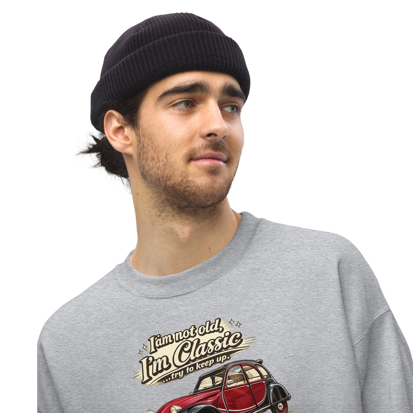 Classic Collection Sweatshirt – Citroën 2CV Charleston Illustration | “I'm not old, I'm classic”
