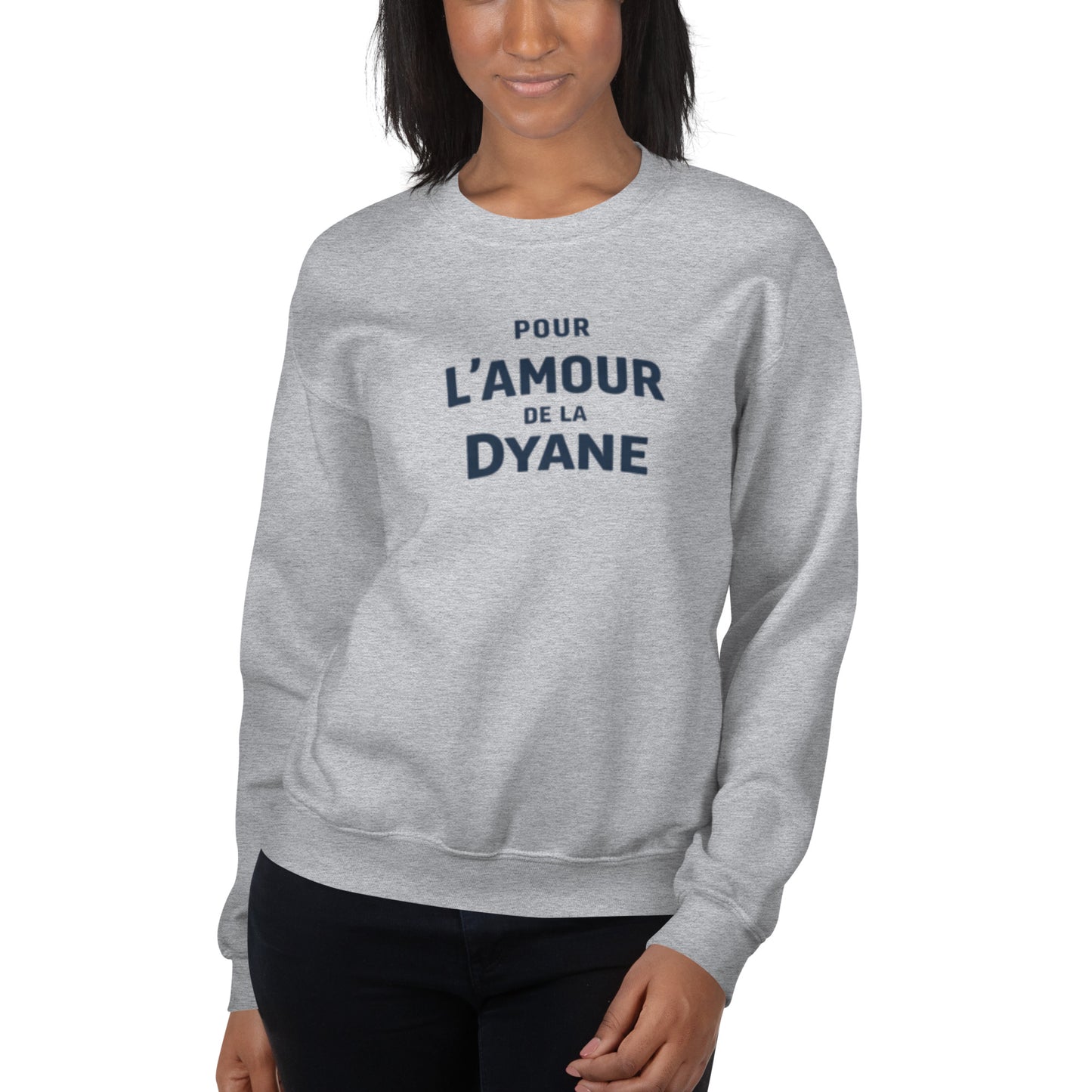 Sweat-shirt Citroën Dyane « Pour L’Amour de la Dyane » – Col rond unisexe avec motif typographique