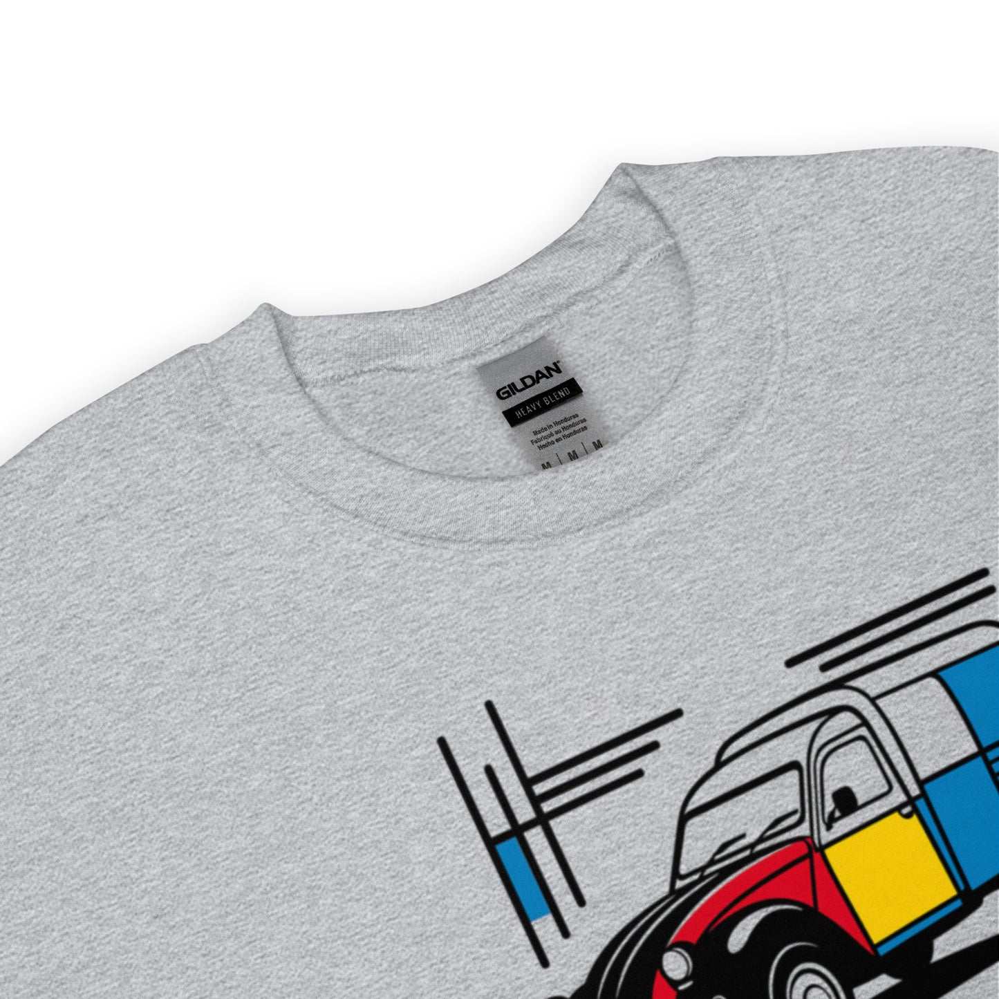 Mondrian Sweatshirt – Citroën 2CV Fourgonnette | Warm unisex design with artistic flair