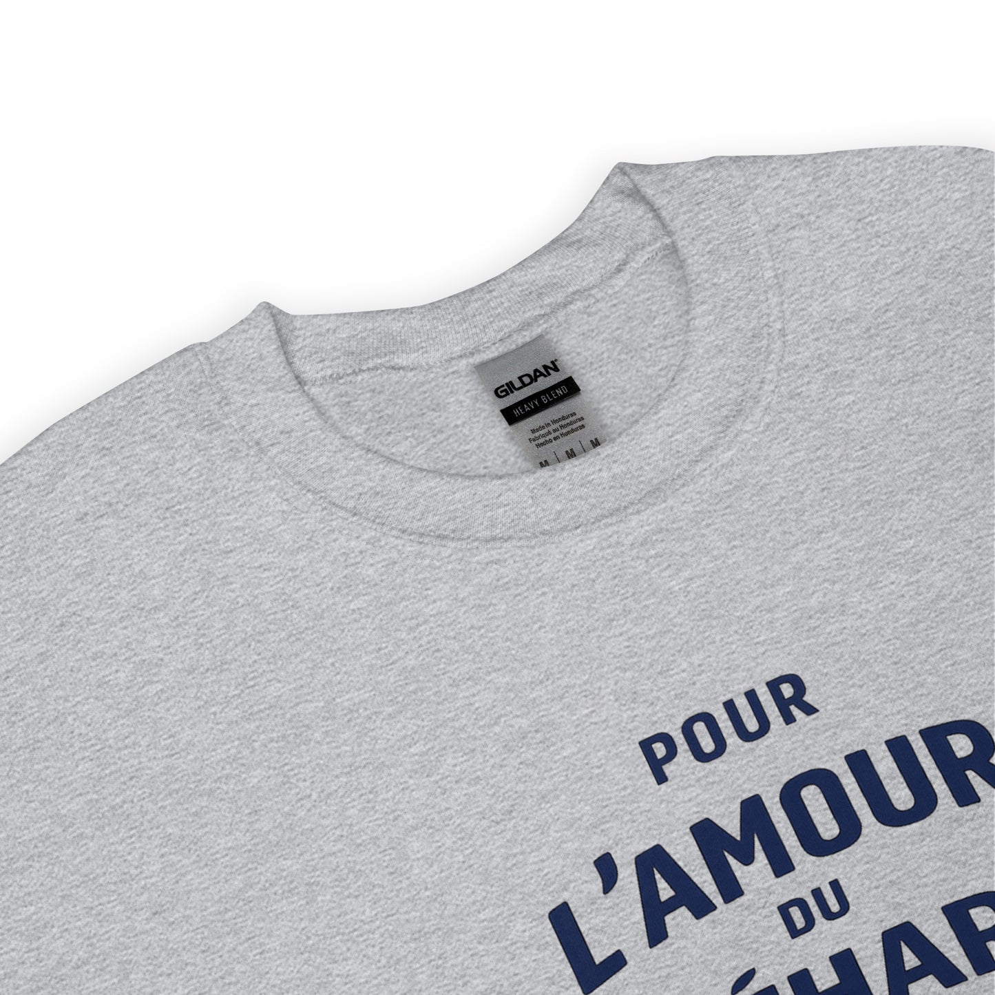 Sweat-shirt « Pour L’Amour du Méhari » – Col rond unisexe avec impression typographique épurée