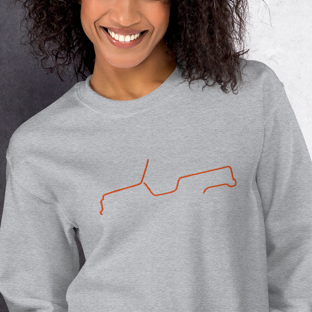 Silhouette Sweatshirt – Citroën Méhari Lijnkunst | Minimalistisch, Stijlvol & Warm