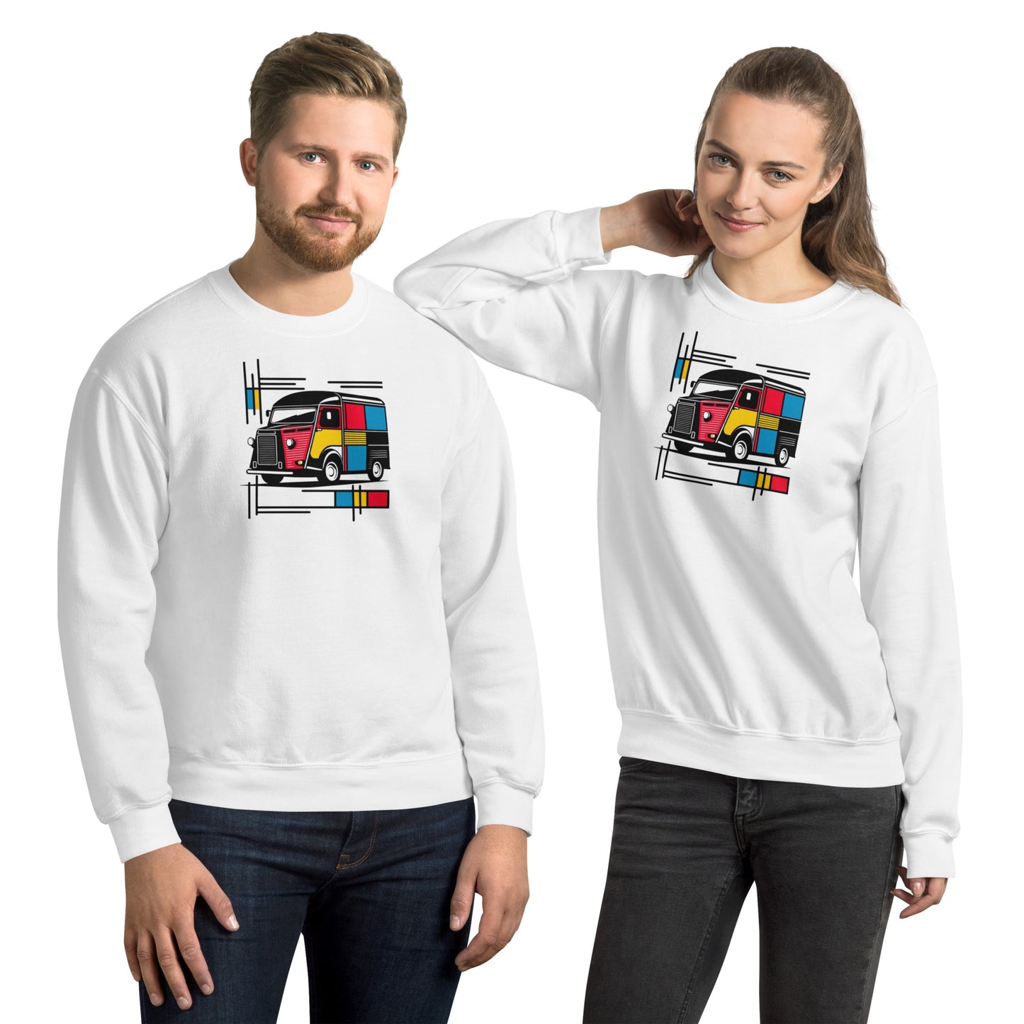 Mondrian Collection Sweatshirt – Warm sweater with a playful vintage bus