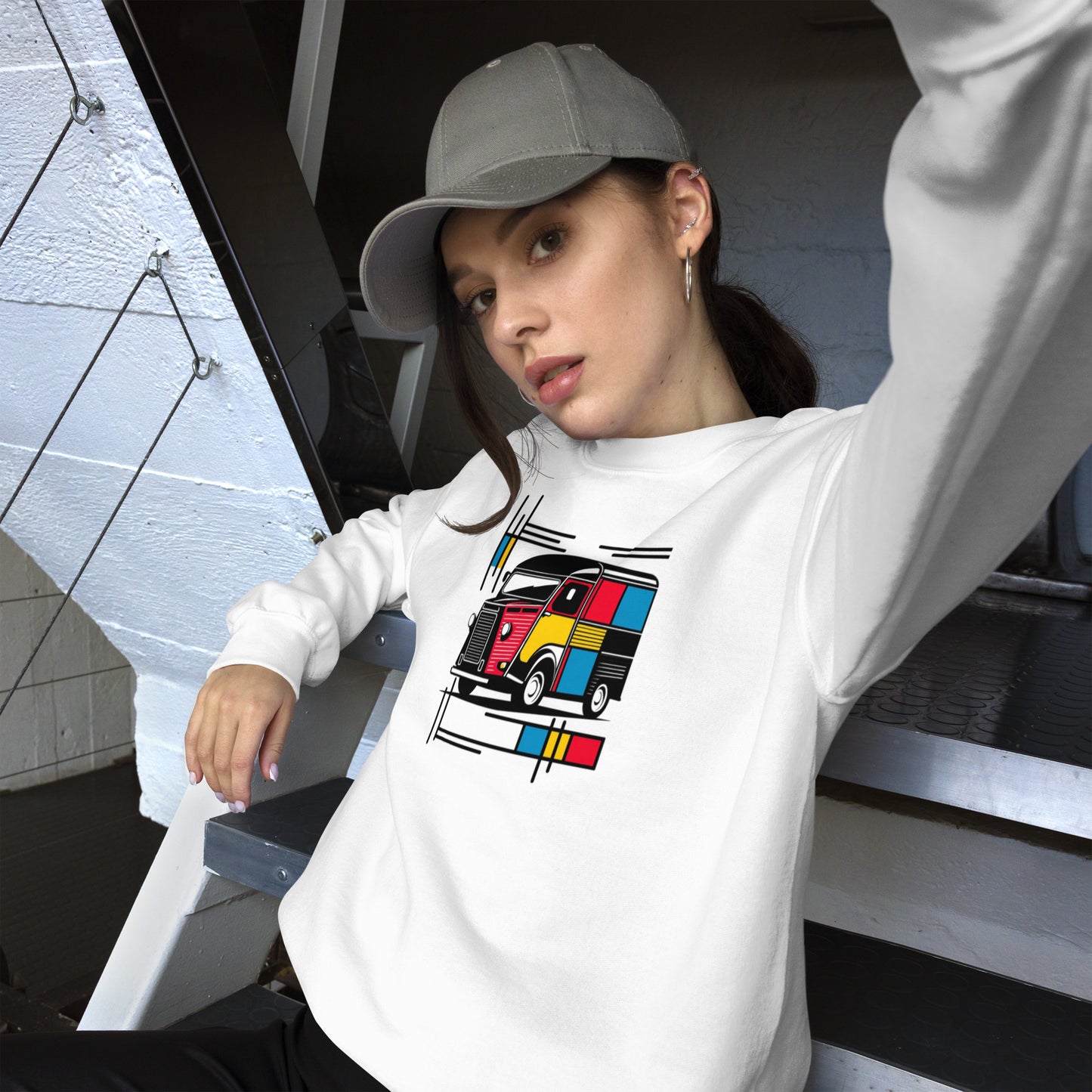 Mondrian Collection Sweatshirt – Warm sweater with a playful vintage bus