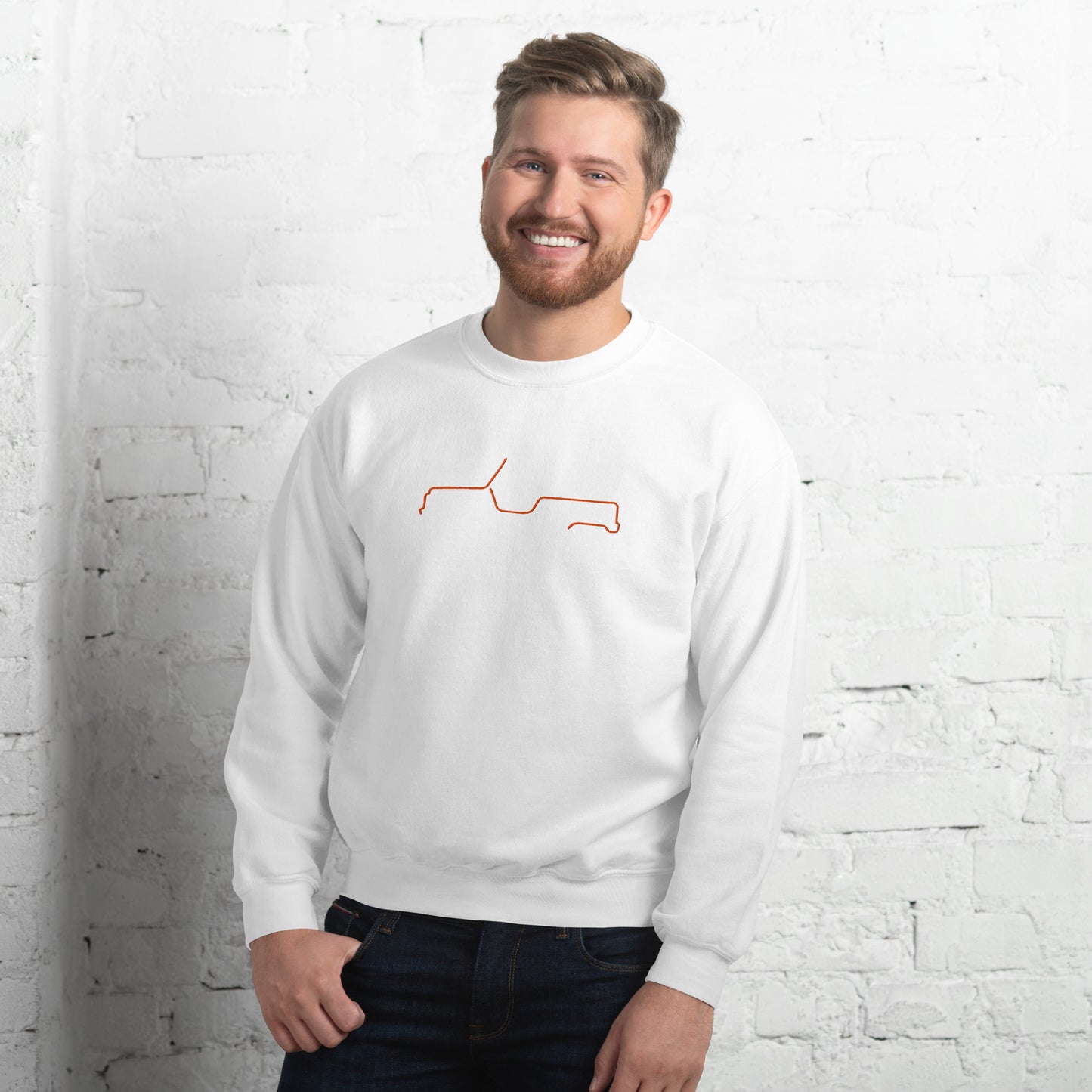 Silhouette Sweatshirt – Citroën Méhari Lijnkunst | Minimalistisch, Stijlvol & Warm