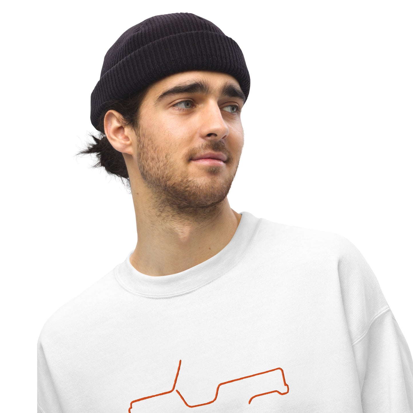 Silhouette Sweatshirt – Citroën Méhari Lijnkunst | Minimalistisch, Stijlvol & Warm