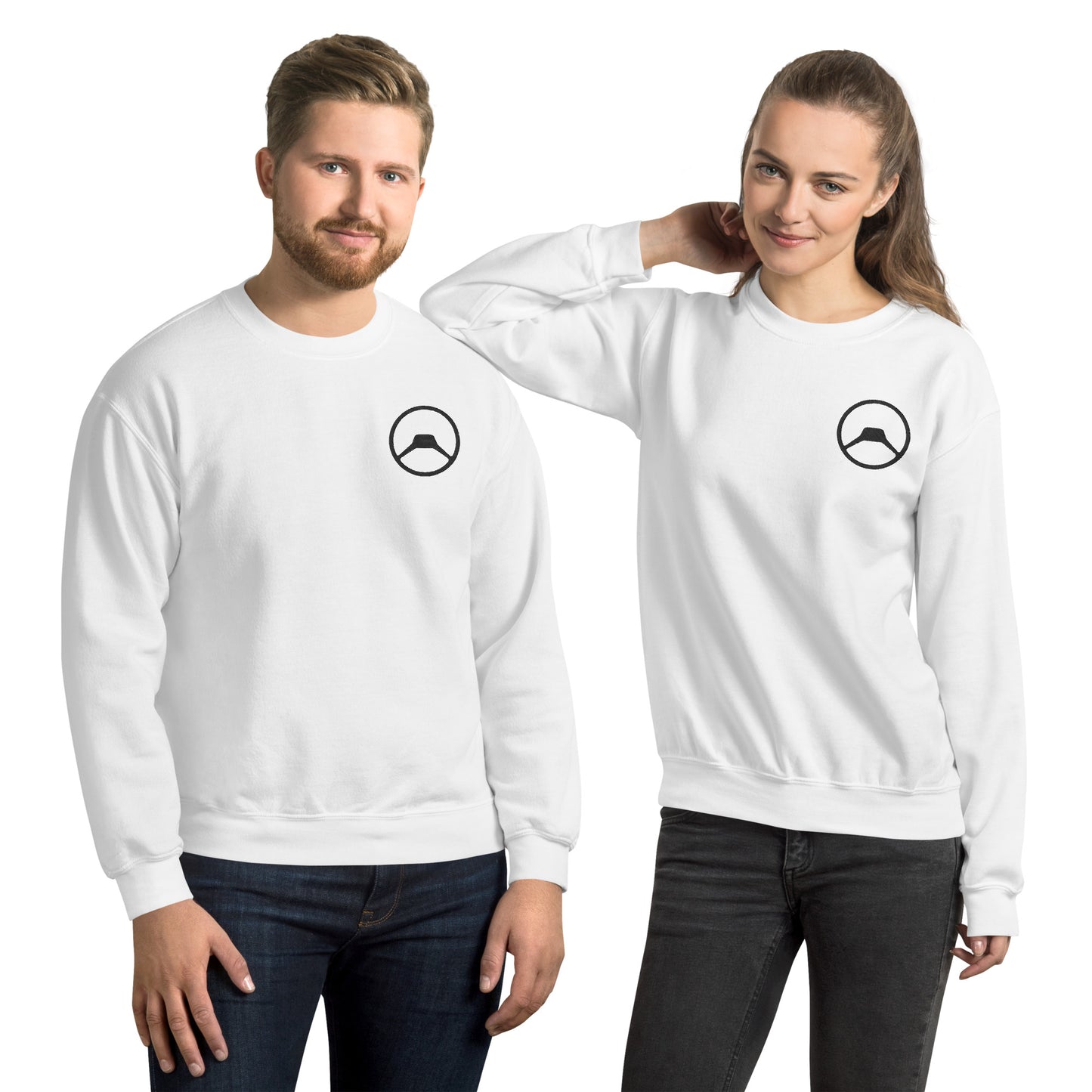 Unisex Sweatshirt with Embroidered Citroën A-type Steering Wheel – Warm & Timeless Design