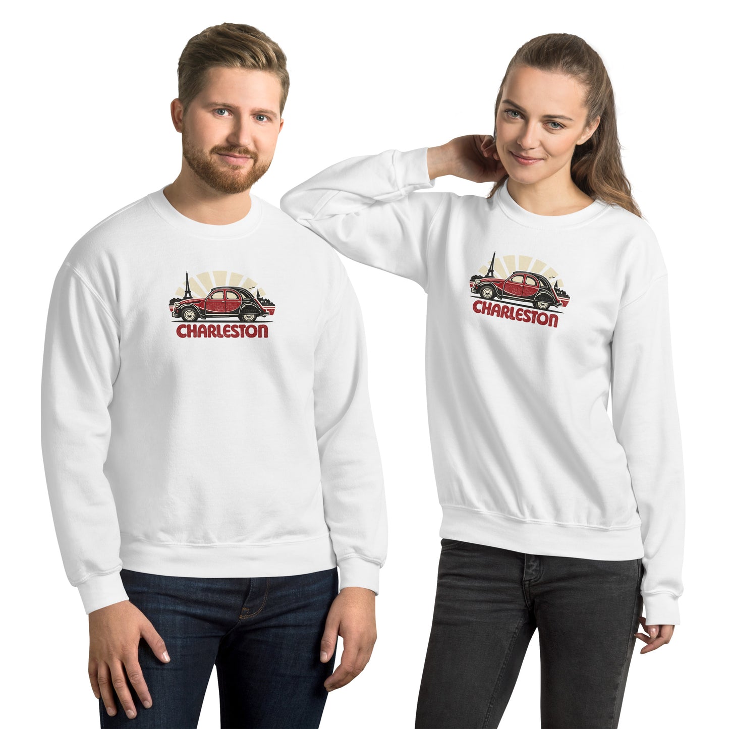 Sweat-shirt Citroën 2CV Charleston – Illustration rétro parisienne | Collection spéciale