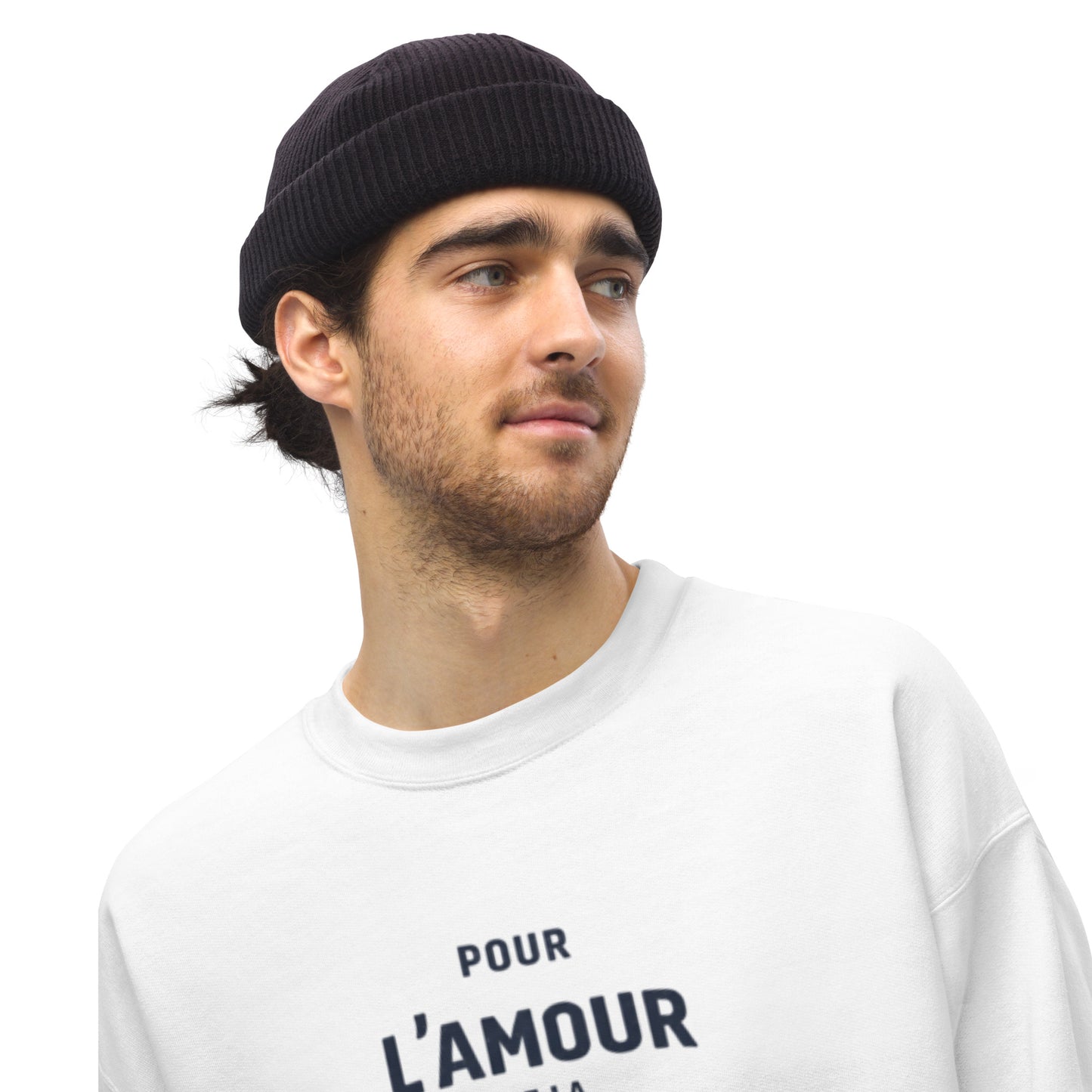 Sweat-shirt Citroën 2CV Fourgonnette « Pour L’Amour de la Fourgonnette » – Col Rond Unisexe avec Imprimé Typographique
