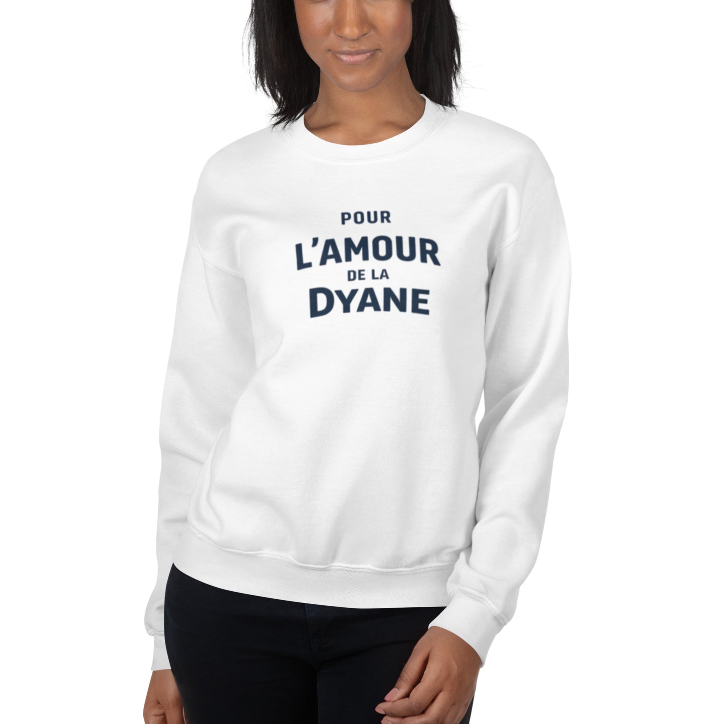 Sweat-shirt Citroën Dyane « Pour L’Amour de la Dyane » – Col rond unisexe avec motif typographique