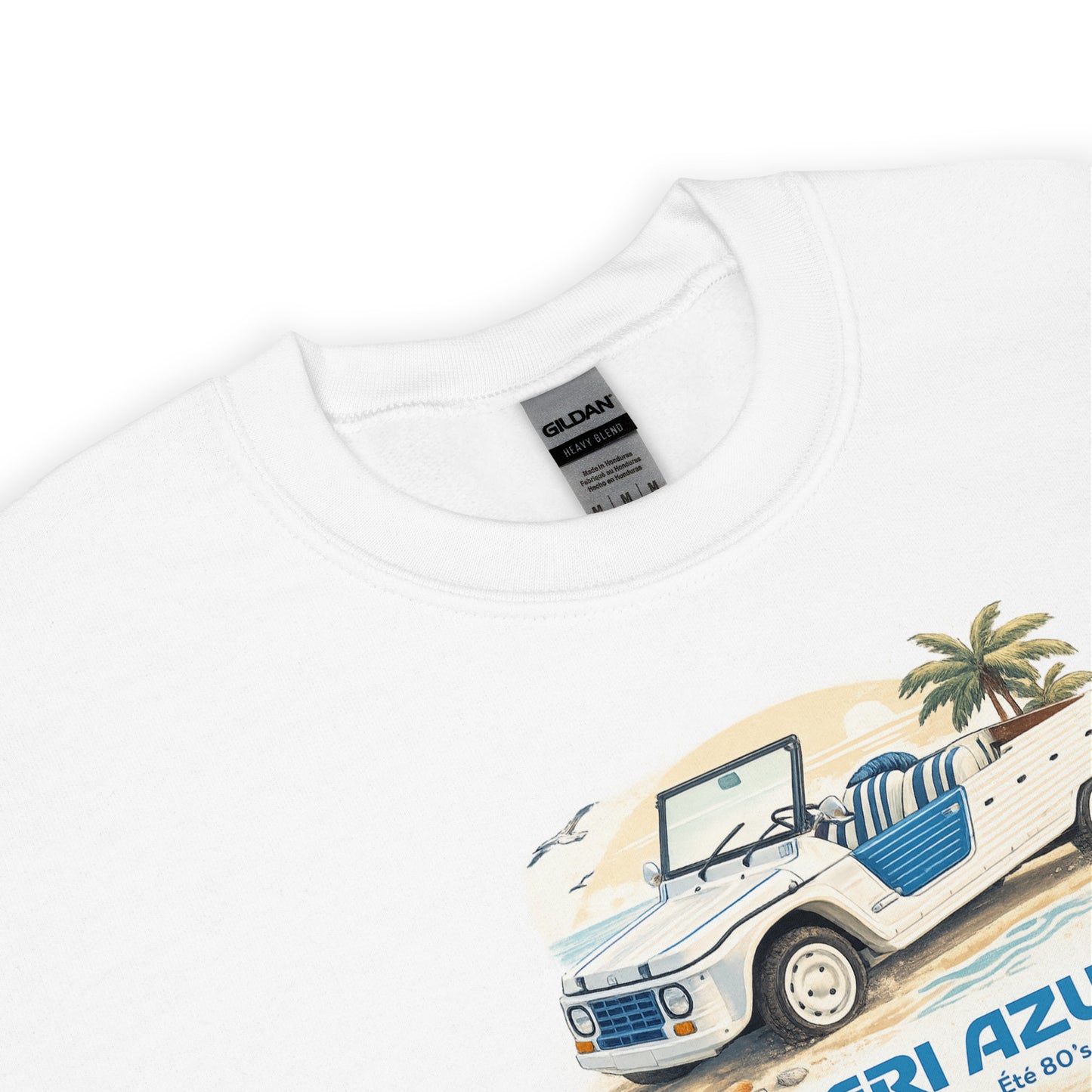 Méhari Azur Sweatshirt – Iconische Strandillustratie | Specials Collectie