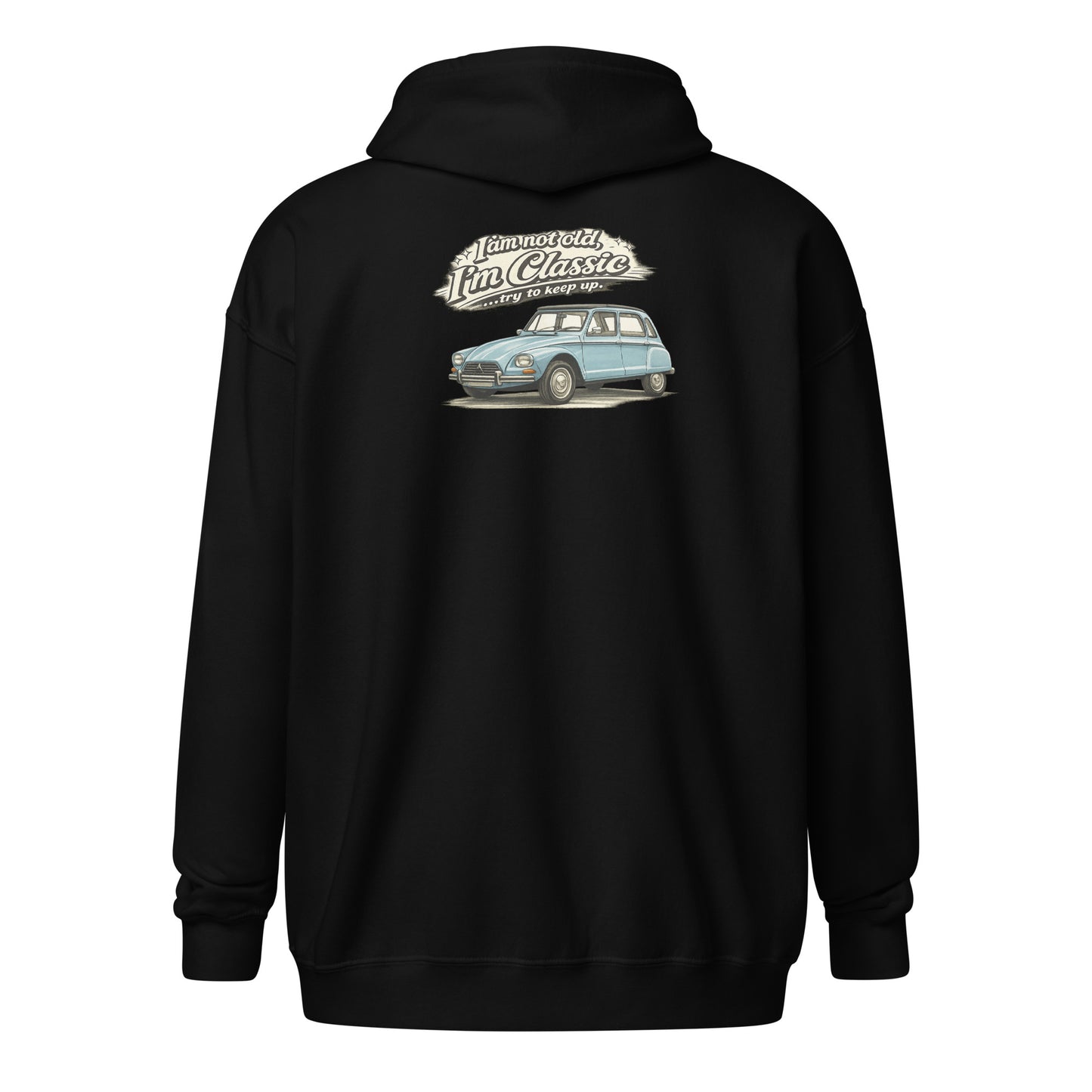 Citroën Dyane Classic Hoodie met Rits – Vintage Autotekening | Classic Collectie