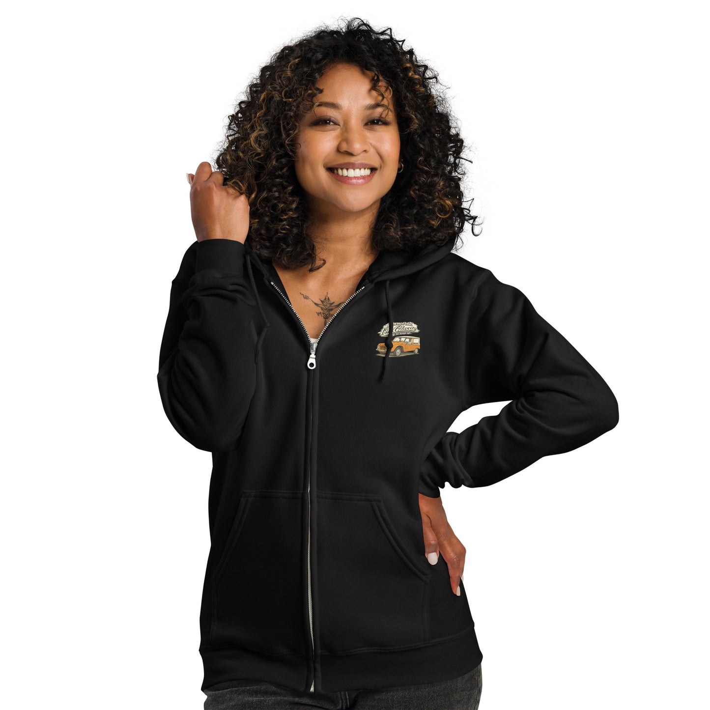 Sweat à capuche zippé Citroën Méhari – Collection Classique | Dessin exclusif de voiture