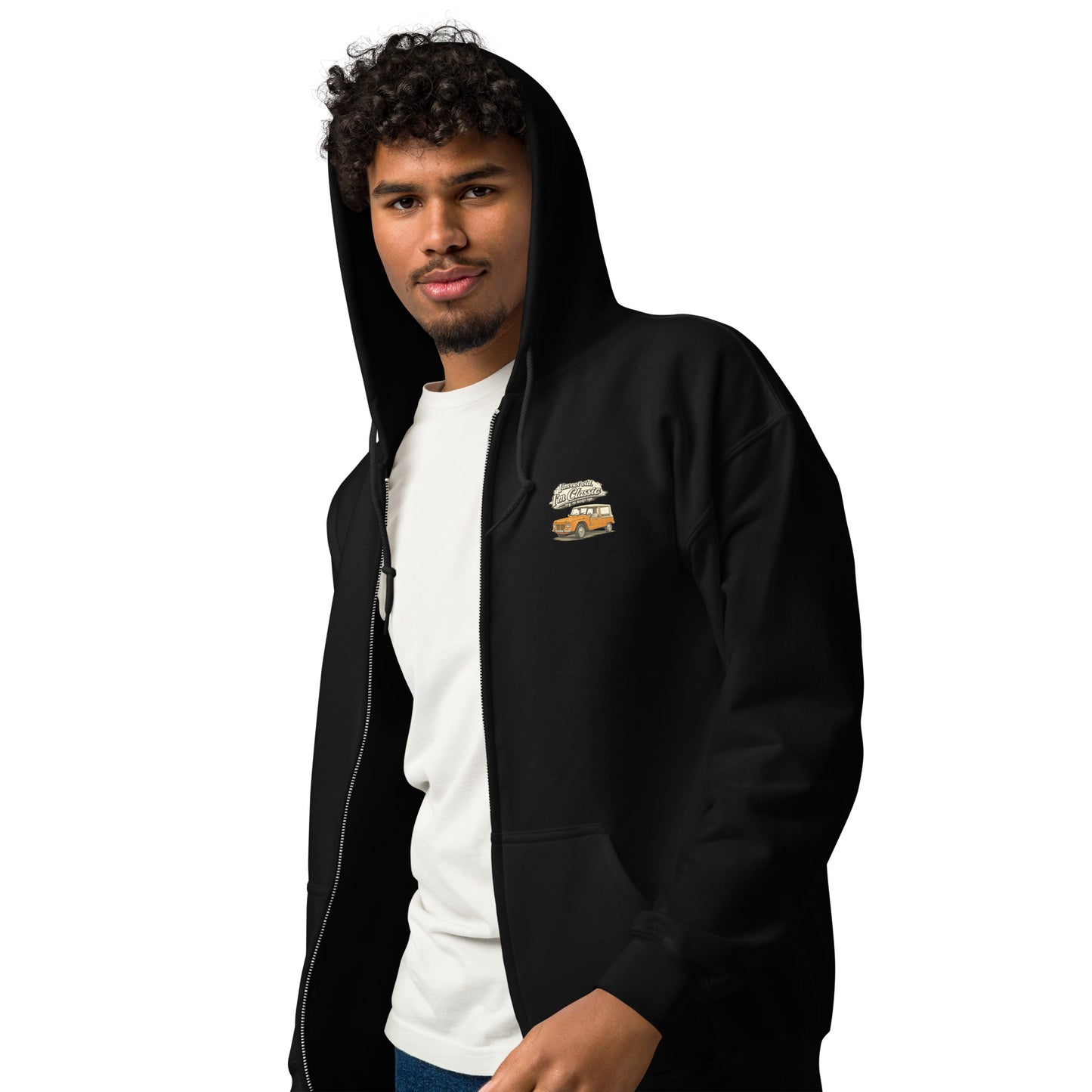 Sweat à capuche zippé Citroën Méhari – Collection Classique | Dessin exclusif de voiture