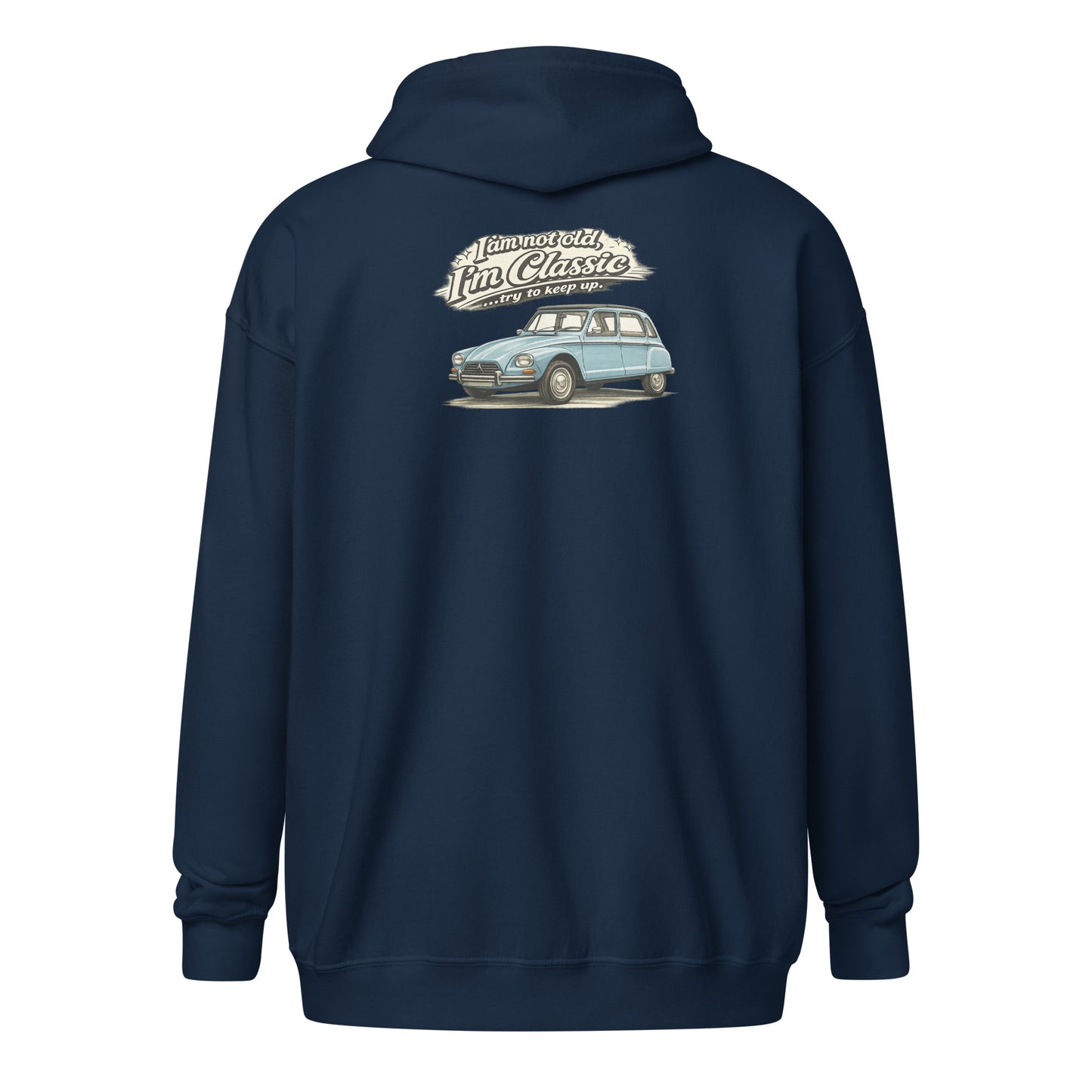 Citroën Dyane Classic Hoodie met Rits – Vintage Autotekening | Classic Collectie