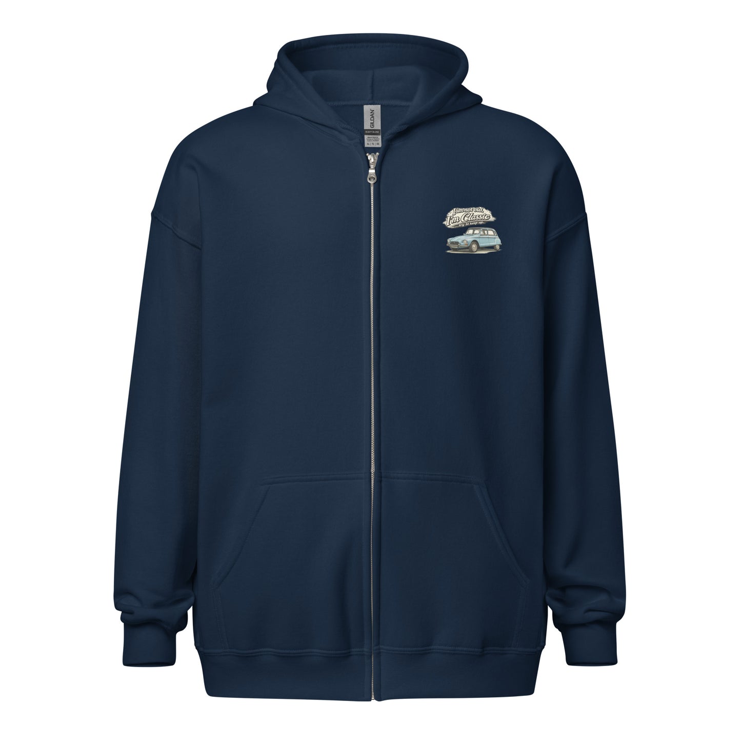 Citroën Dyane Classic Hoodie met Rits – Vintage Autotekening | Classic Collectie
