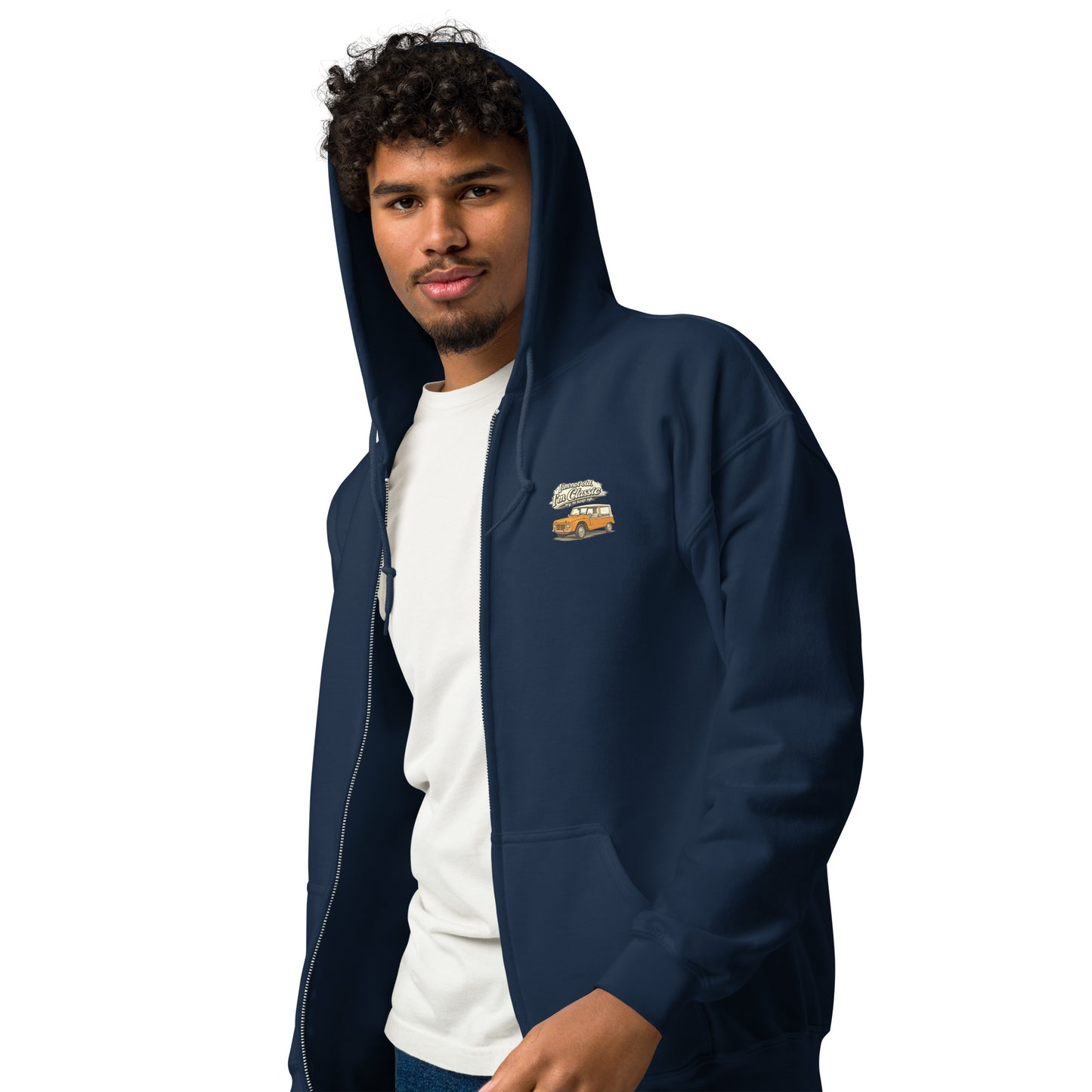 Sweat à capuche zippé Citroën Méhari – Collection Classique | Dessin exclusif de voiture