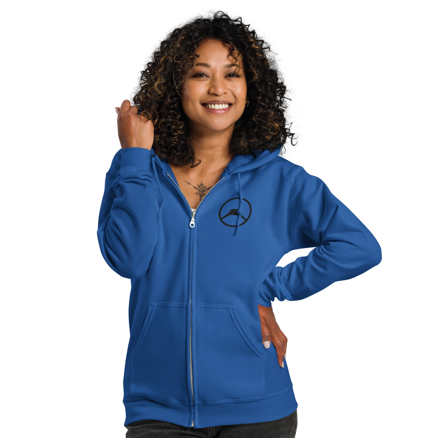 Unisex Zip Hoodie met Geborduurd Citroën A-type Stuurwiel – Tijdloos & Comfortabel