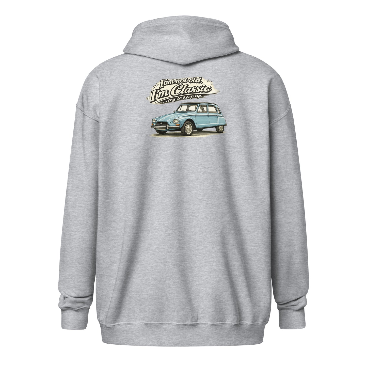 Citroën Dyane Classic Hoodie met Rits – Vintage Autotekening | Classic Collectie