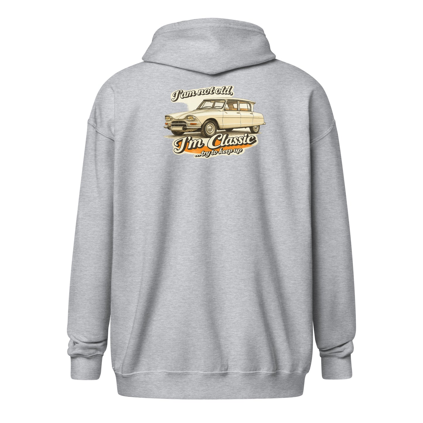 Citroën Ami 8 Classic Hoodie with Zipper – Vintage Car Drawing | Classic Collection
