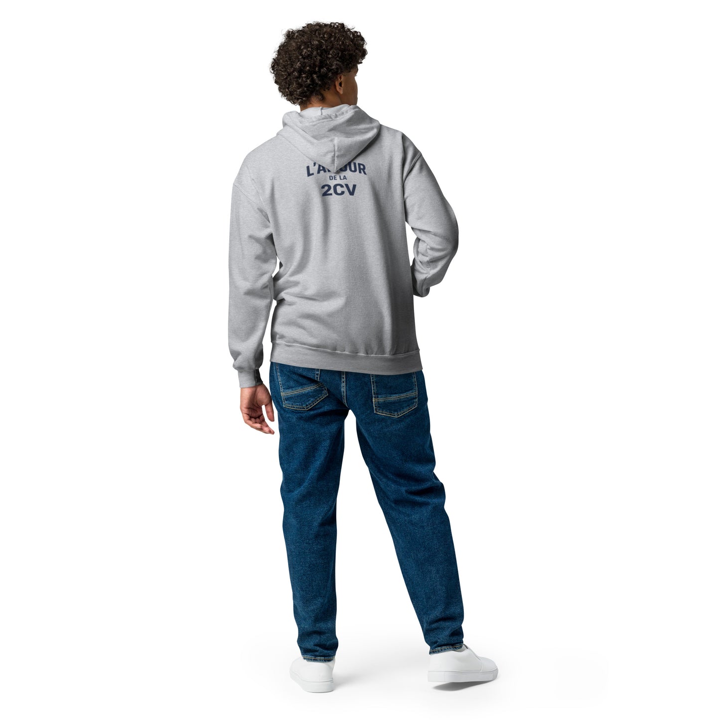 Citroën 2CV L’amour Zip Hoodie – Design « Pour l’Amour de la 2CV » | Sweat à Capuche Polaire avec Fermeture Éclair