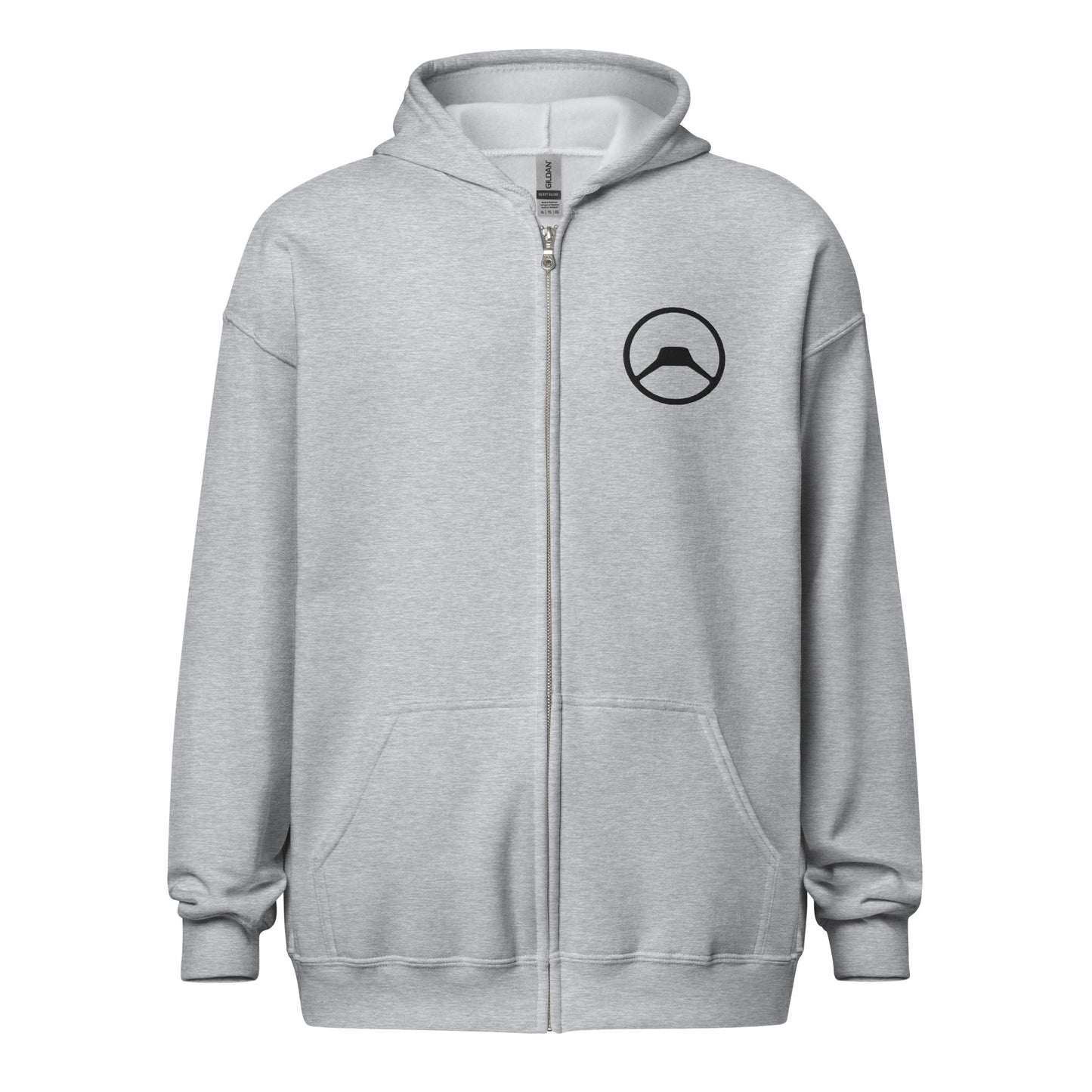 Unisex Zip Hoodie met Geborduurd Citroën A-type Stuurwiel – Tijdloos & Comfortabel