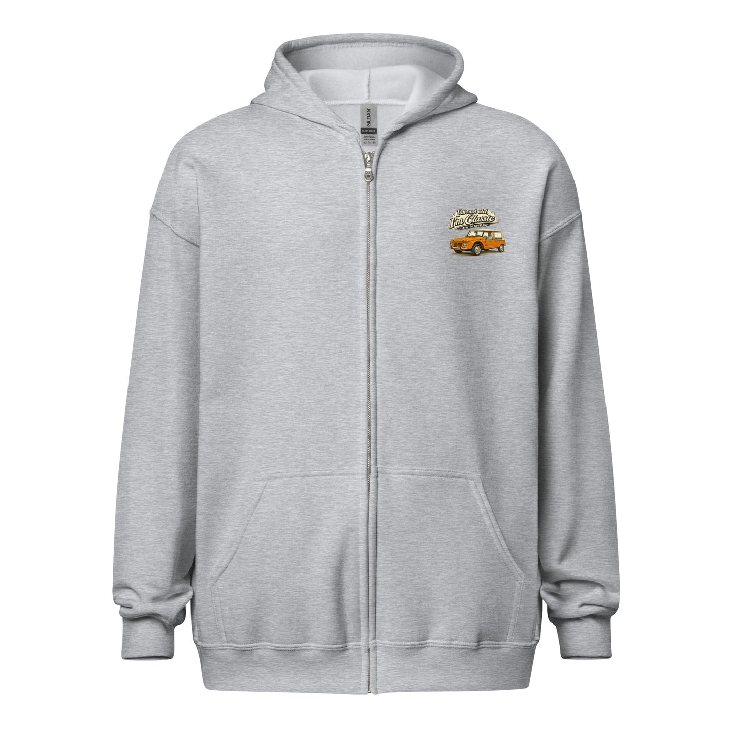 Sweat à capuche zippé Citroën Méhari – Collection Classique | Dessin exclusif de voiture