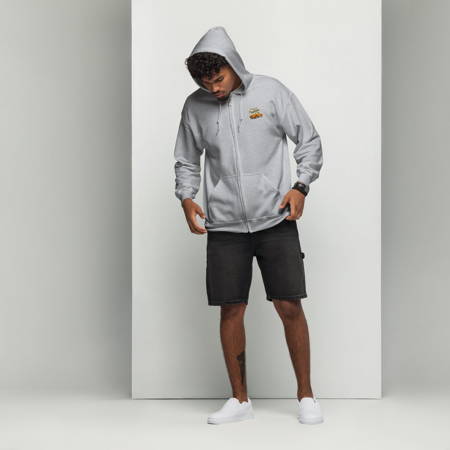 Sweat à capuche zippé Citroën Méhari – Collection Classique | Dessin exclusif de voiture